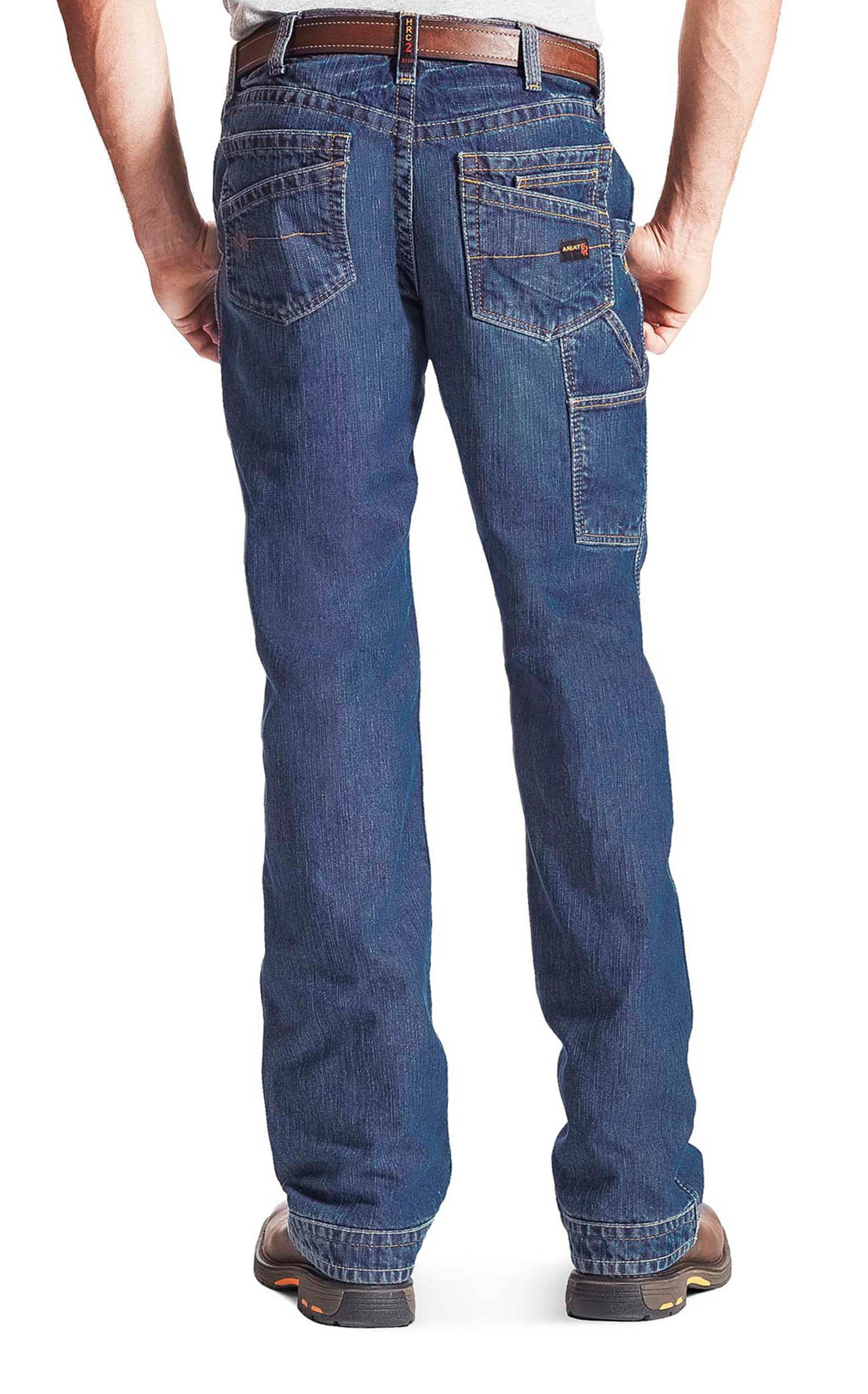 Ariat Work M4 Men's Dark Wash Low Rise Boot Cut Flame Resistant Utility Work Jeans - Image 1