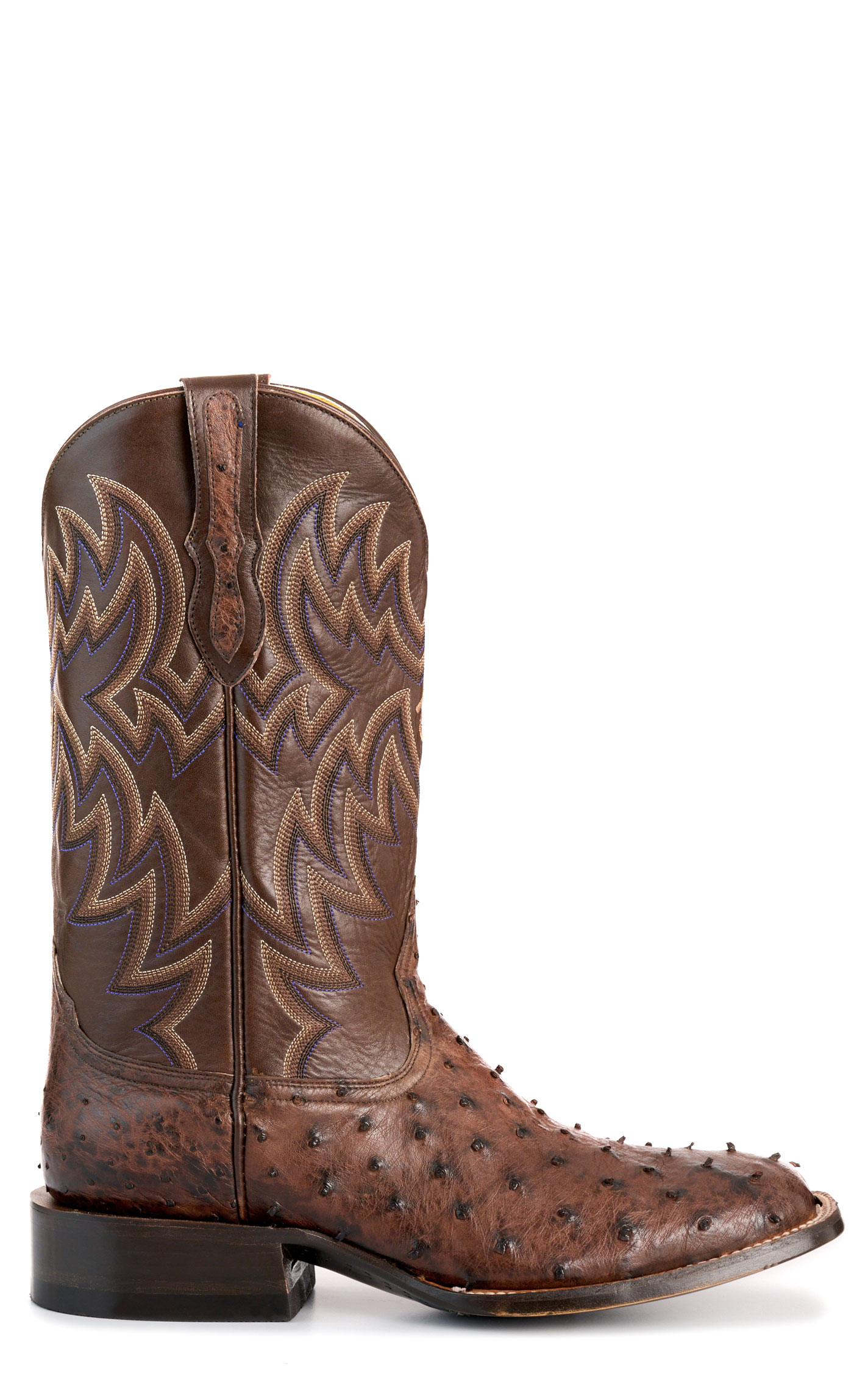 Cavender's Men's Kango Tobacco Full Quill Ostrich Rafter C Wide Square Toe Exotic Cowboy Boots - Image 1
