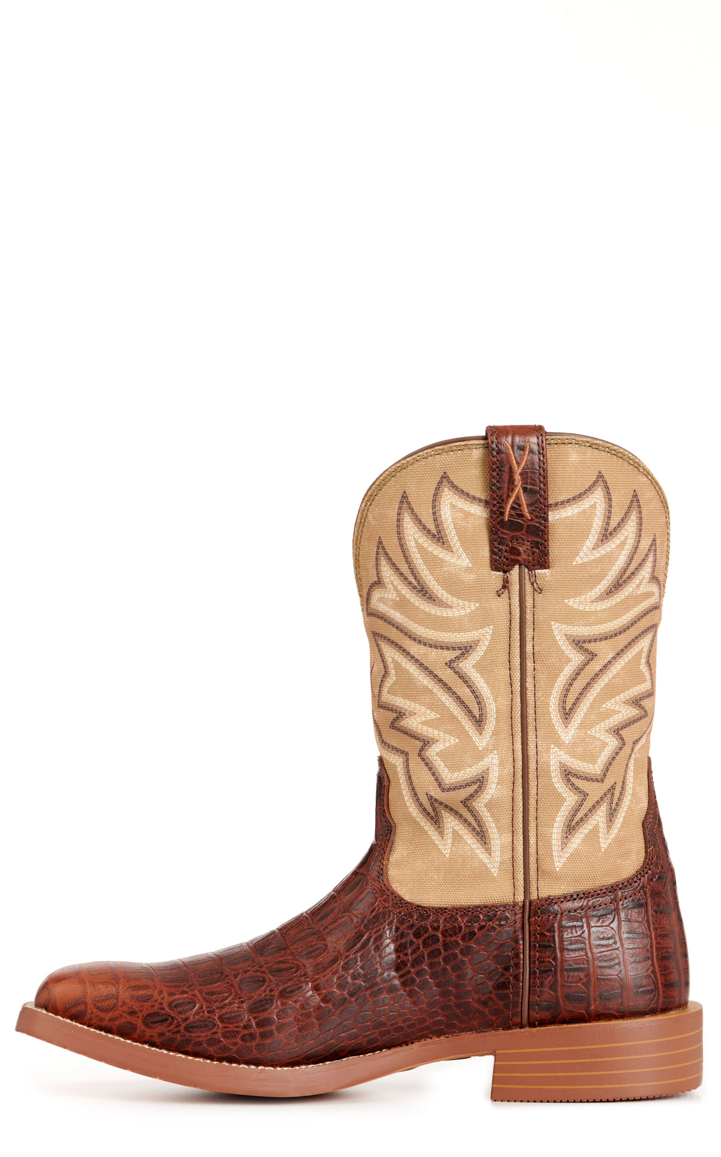 Twisted X Men's Tech X Ginger Caiman Print and Pearl Wide Square Toe Cowboy Boots - Image 1