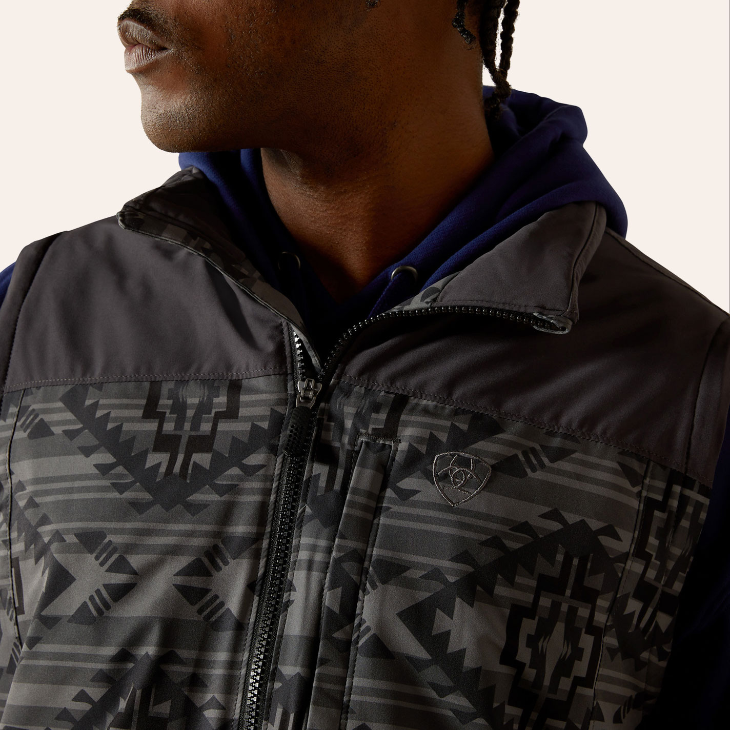 Ariat Men's Pioneer Charcoal Gray Stretchshell Vest - Image 1