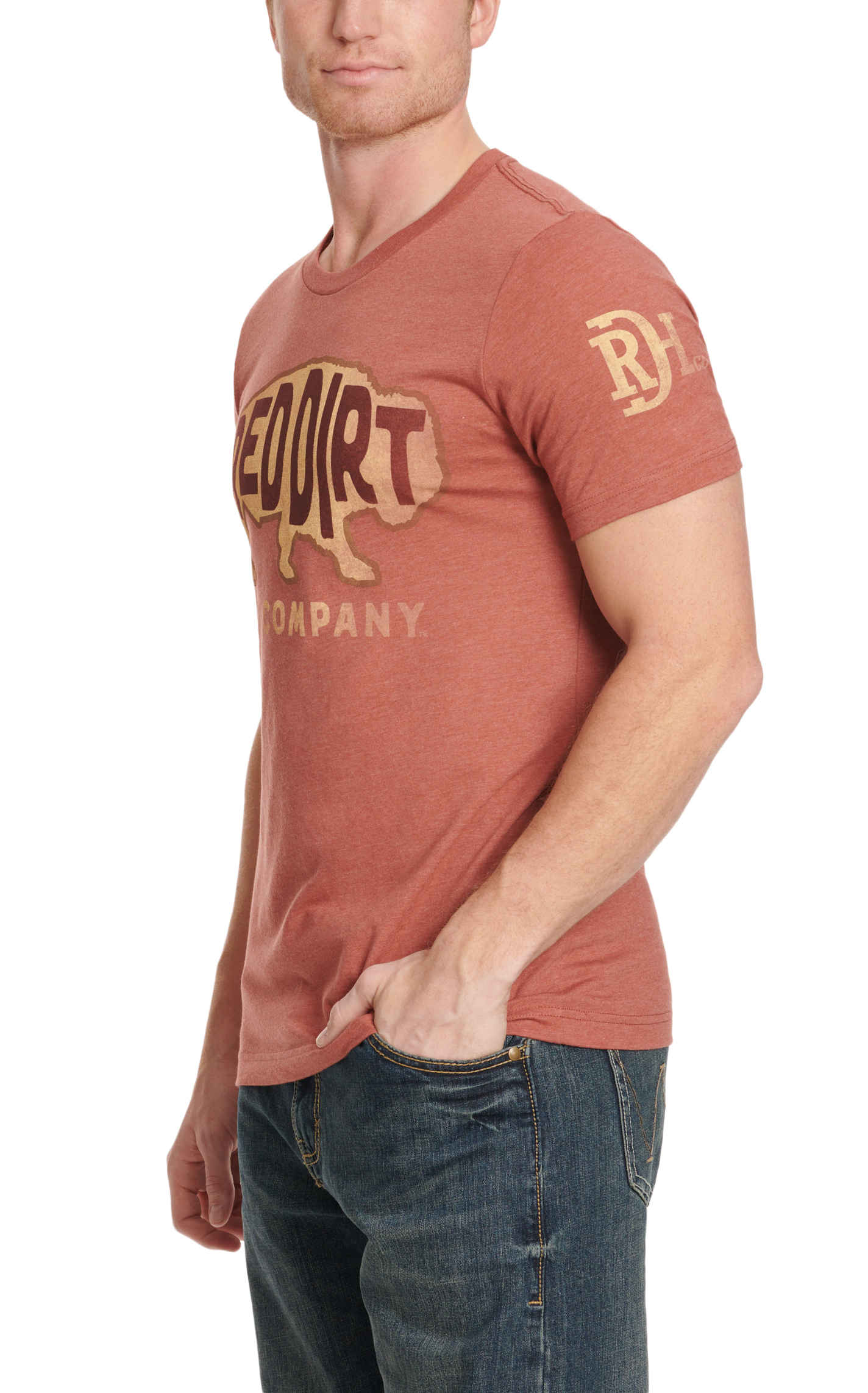 Red Dirt Hat Co. Men's Red Clay Buffalo Logo Graphic T-Shirt - Image 1