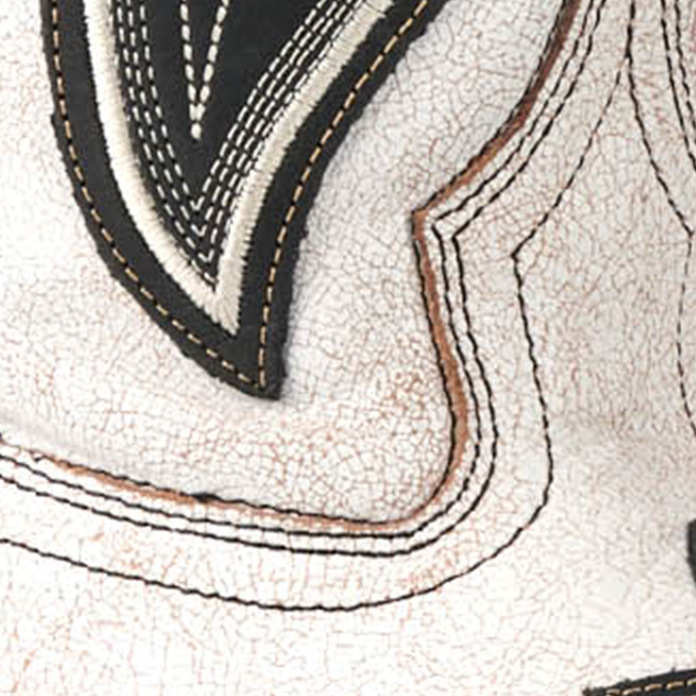 Laredo Women's Shawnee Off White with Black Overlays and Studs Snip Toe Tall Cowboy Boots - Image 1