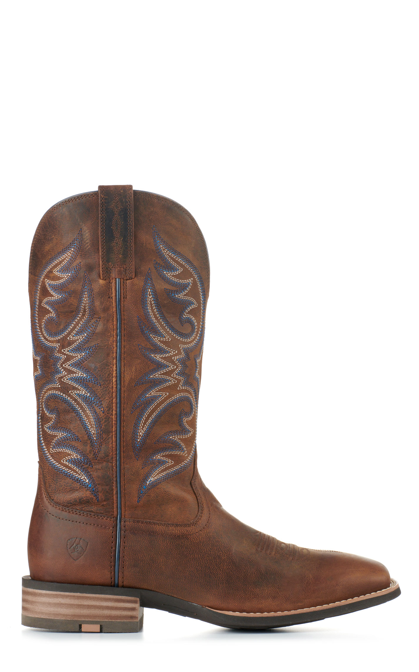 Ariat Men's Ricochet Weathered Chestnut SmartLite Wide Square Toe Cowboy Boots - Image 1