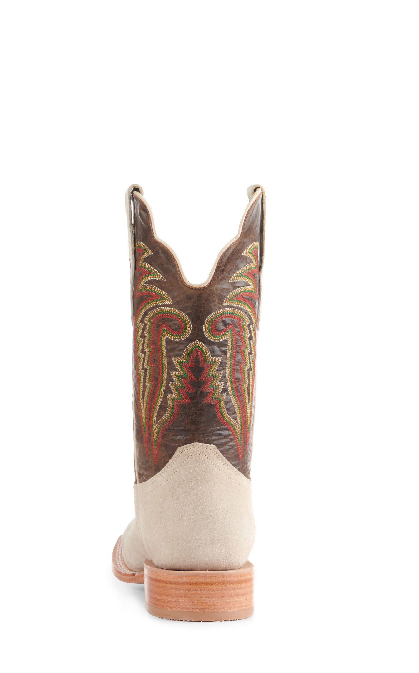 R. Watson Men's Bone Boar and Honey Brown Wide Square Toe Cowboy Boots - Image 1