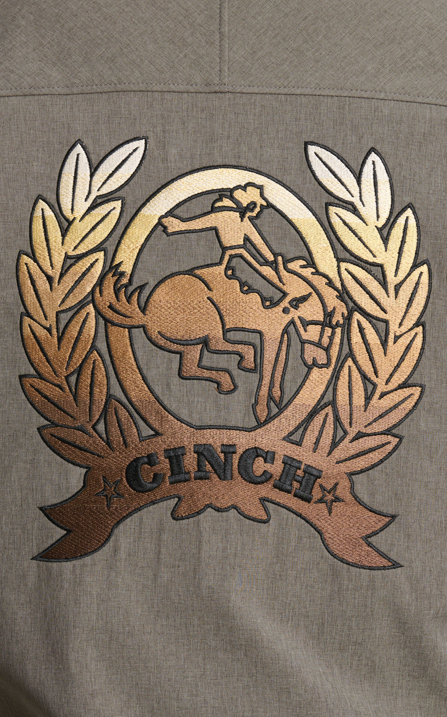 Cinch Men's Green-Gray Logo Back Embroidered Bonded Vest - Image 1