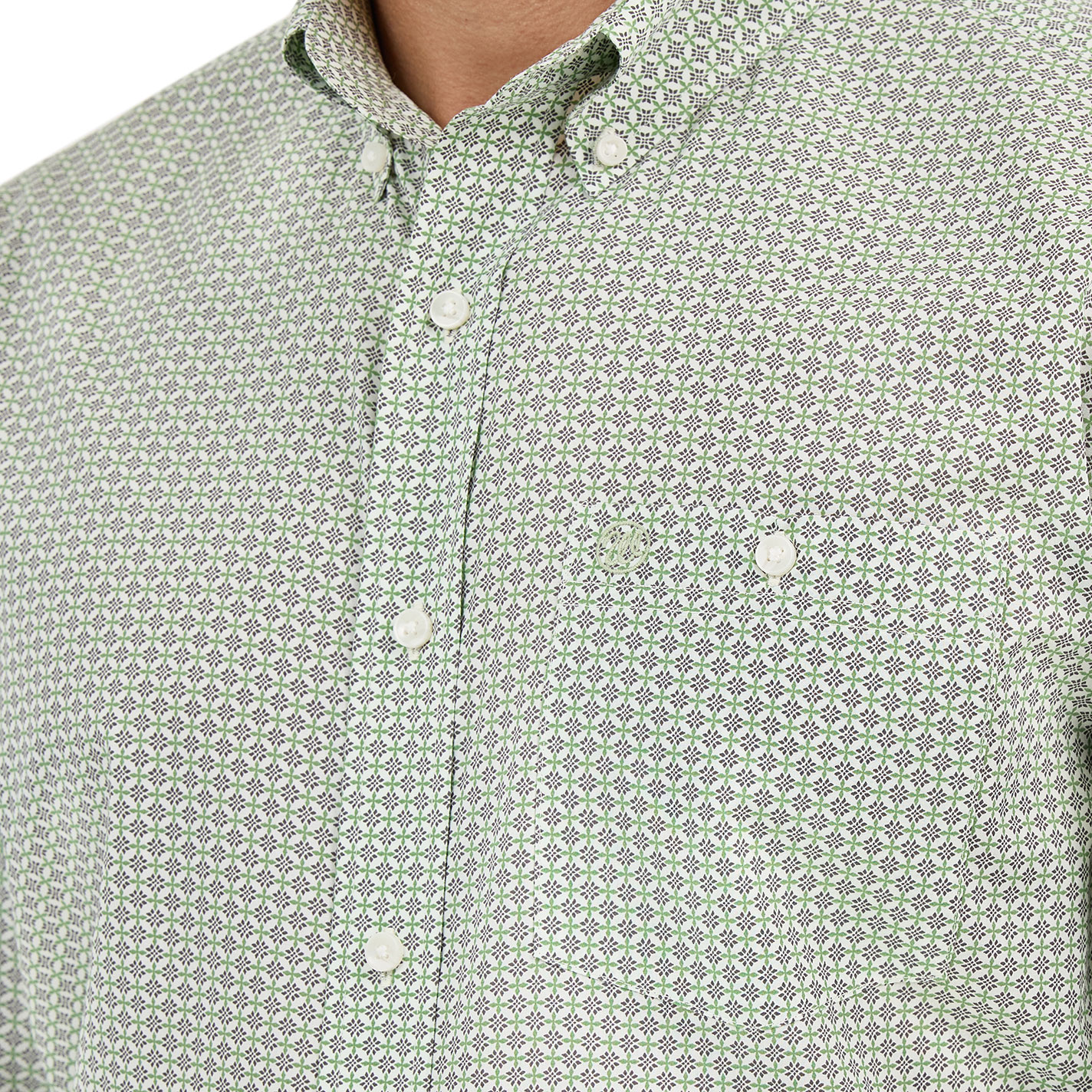 Wrangler Men's Classic Sage Geo Western Shirt - Image 1