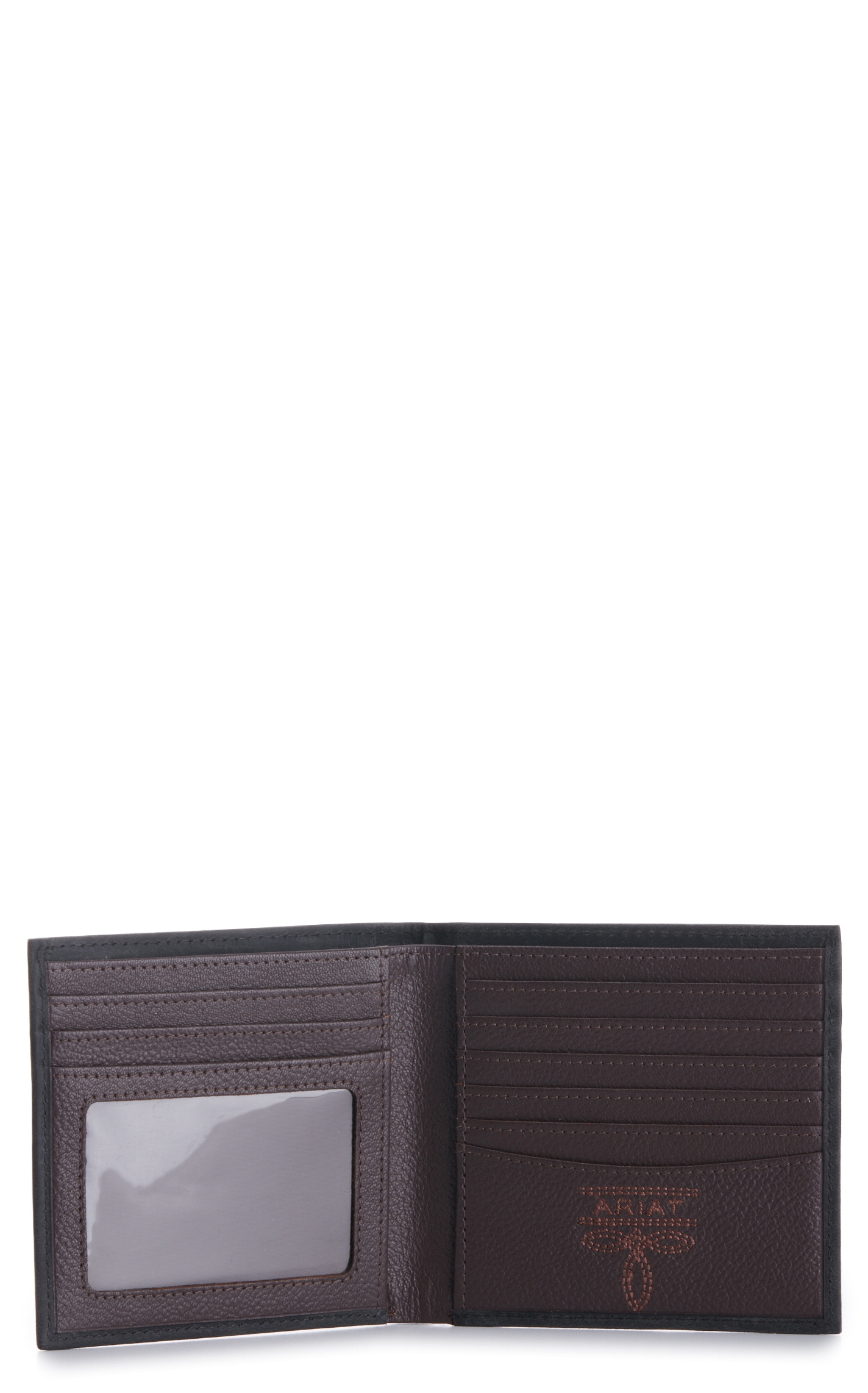 Ariat Men's Black Embossed Logo Bifold Wallet - Image 1