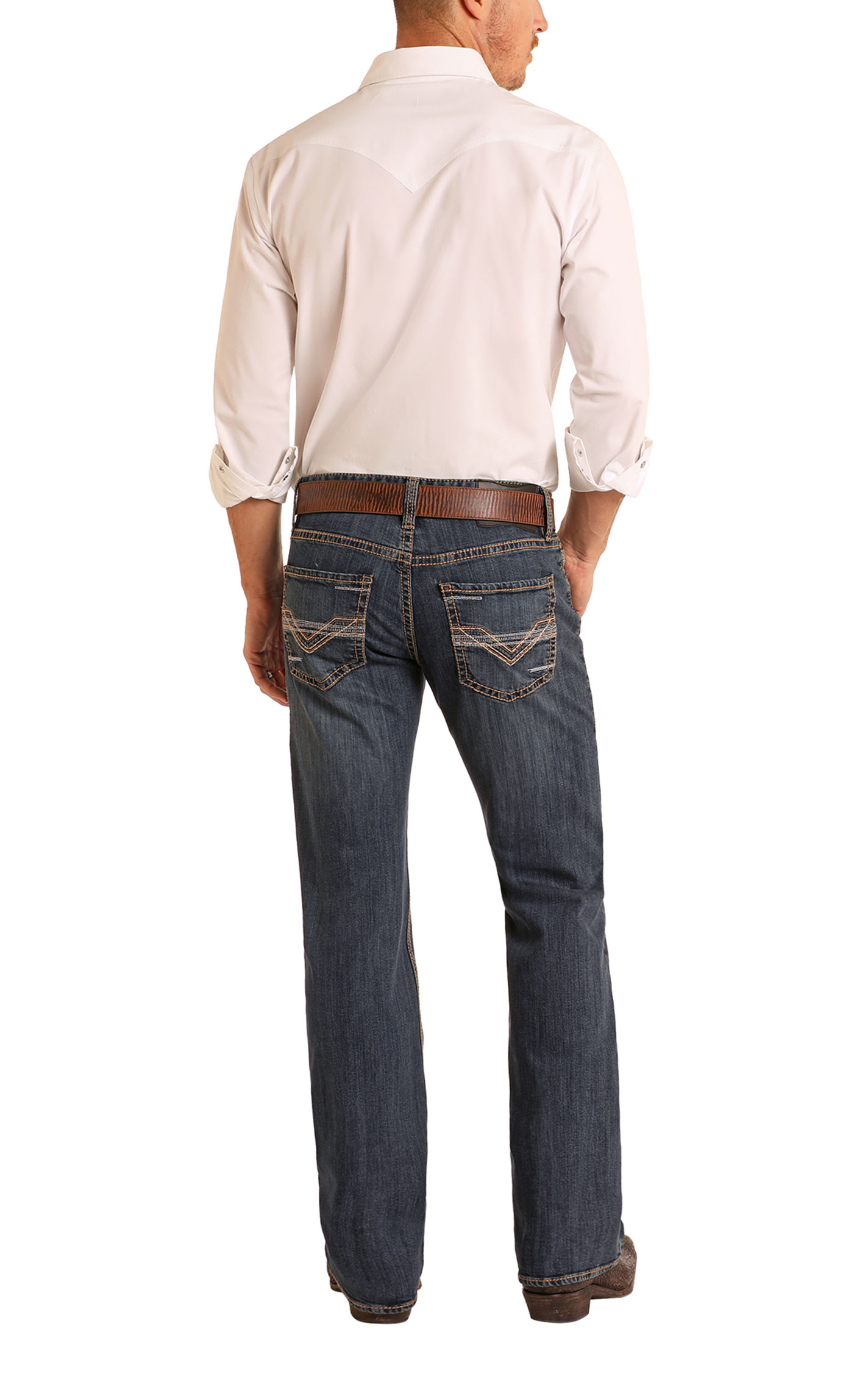 Rock & Roll Denim Men's Pistol Dark Wash Straight Jeans - Image 1