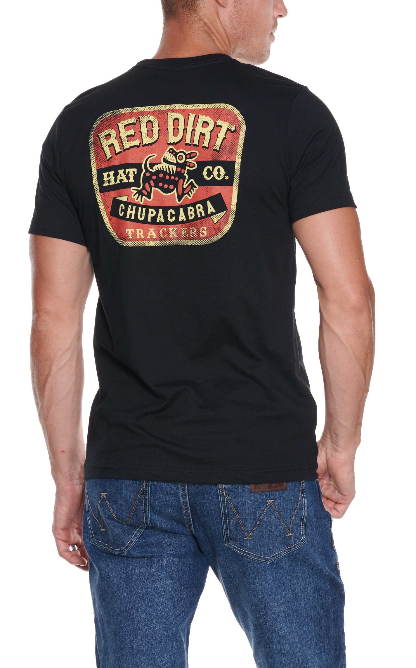 Red Dirt Hat Co. Men's Black Chupacabra Trackers Short Sleeve T-Shirt - Image 1