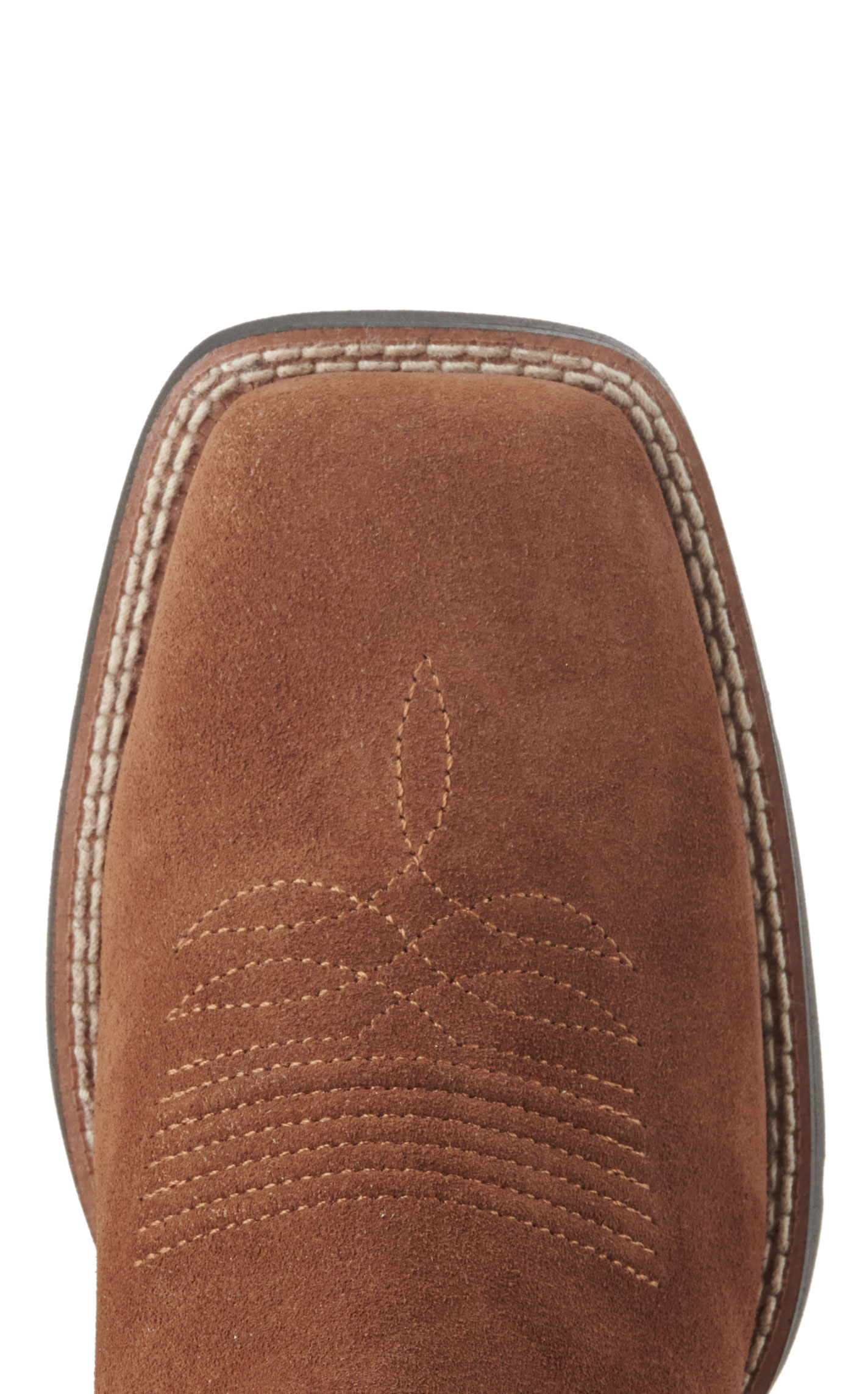 Ariat Women's Round Up Ruidoso Matte Pearl and Cedar Suede Square Toe Cowboy Boots - Image 1