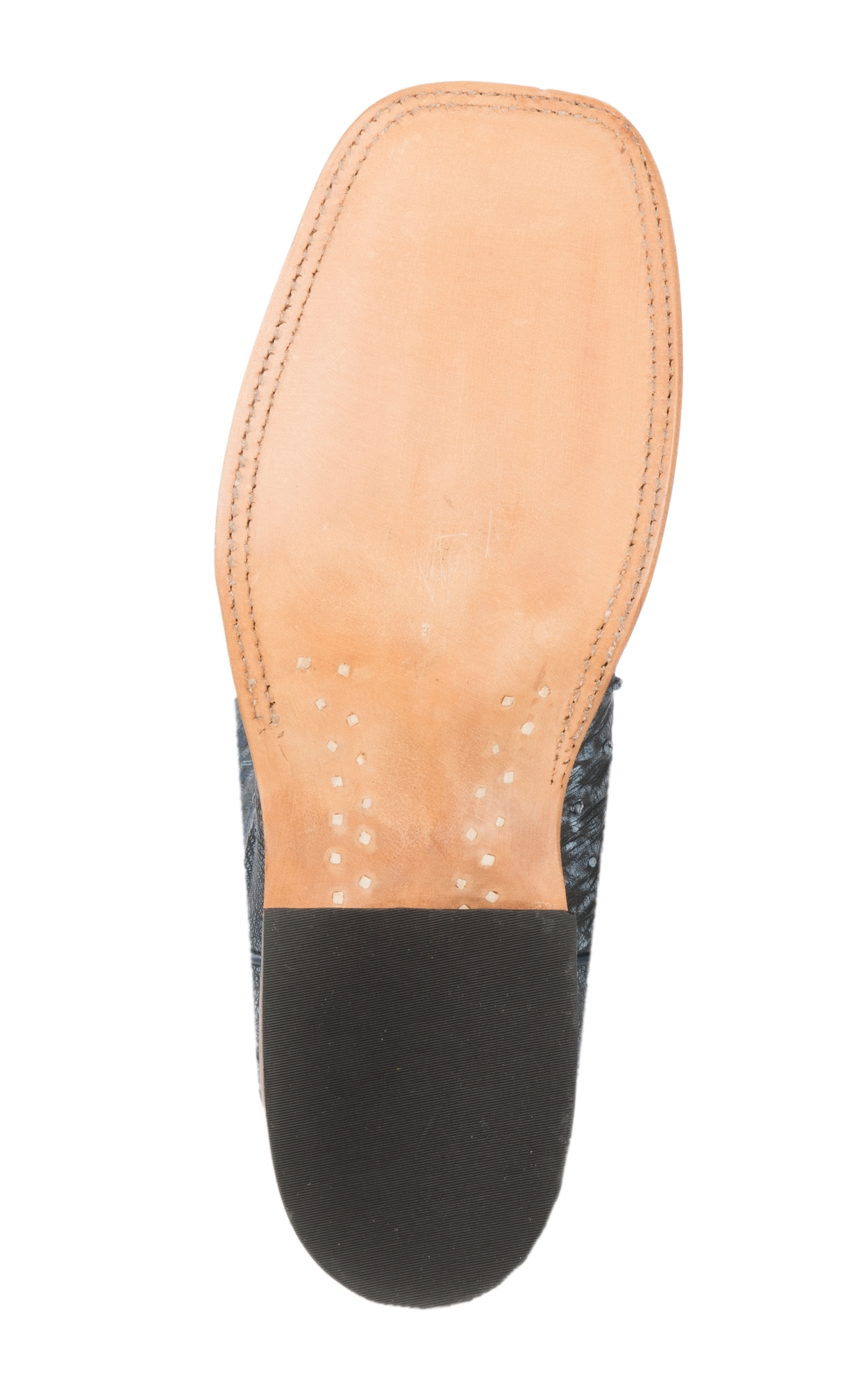 Anderson Bean Men's Black Safari Full Quill Ostrich Wide Square Toe Exotic Cowboy Boots - Image 1
