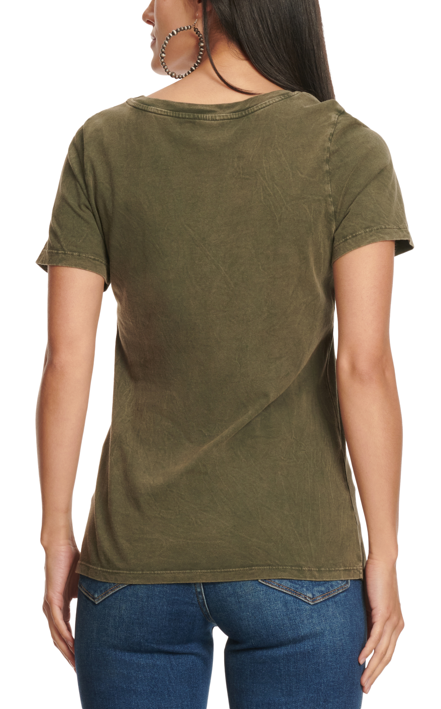 R.Rouge Women's Olive Cowboy Rodeo Graphic T-Shirt - Image 1