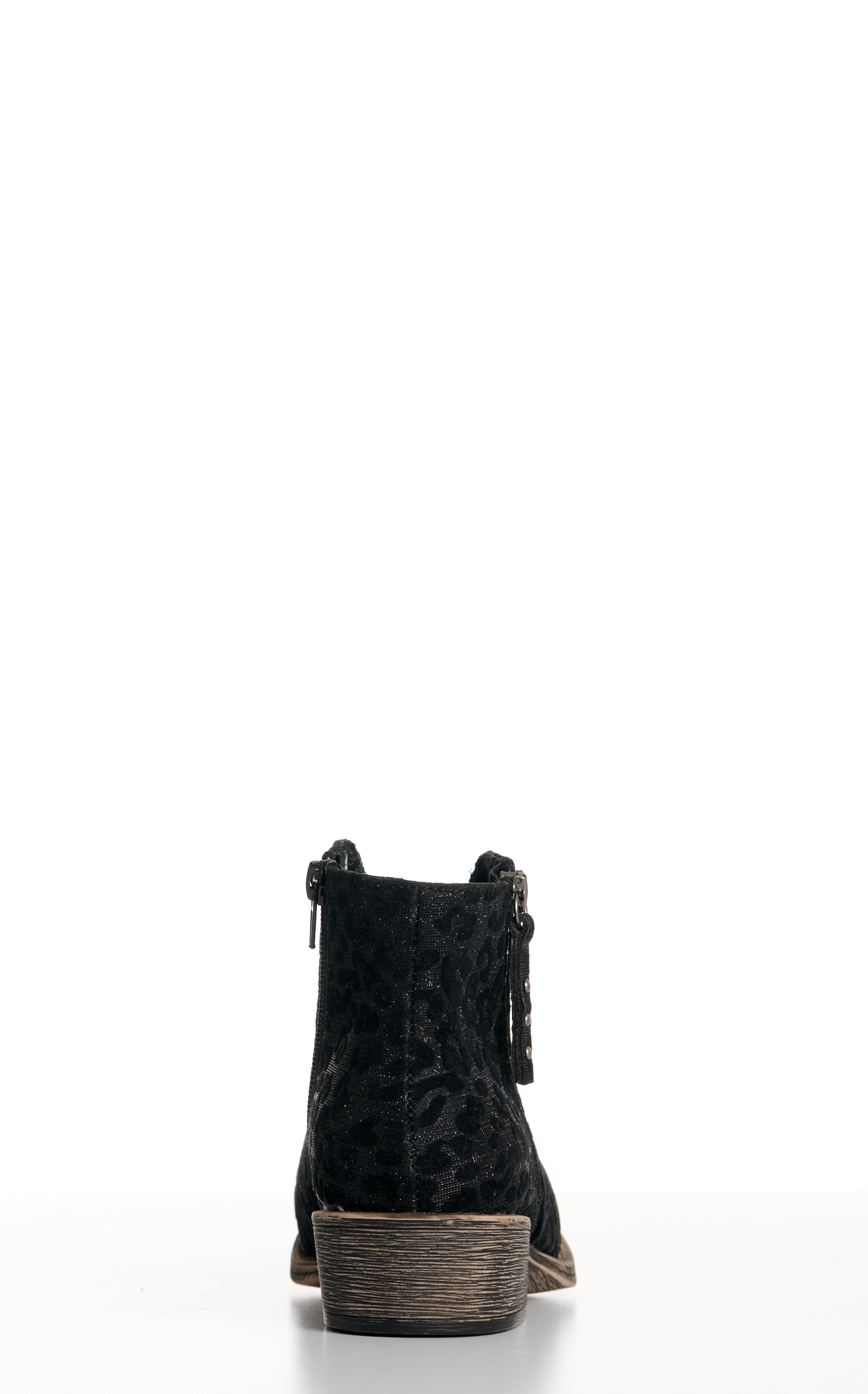 Very G Women's Charming Black Leopard Round Toe Booties - Image 1