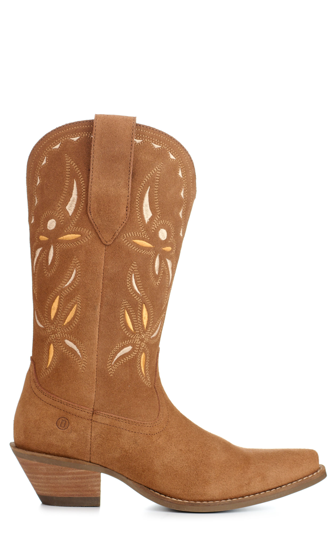 Dingo Women's Cabana Camel Suede Snip Toe Cowboy Boots - Image 1