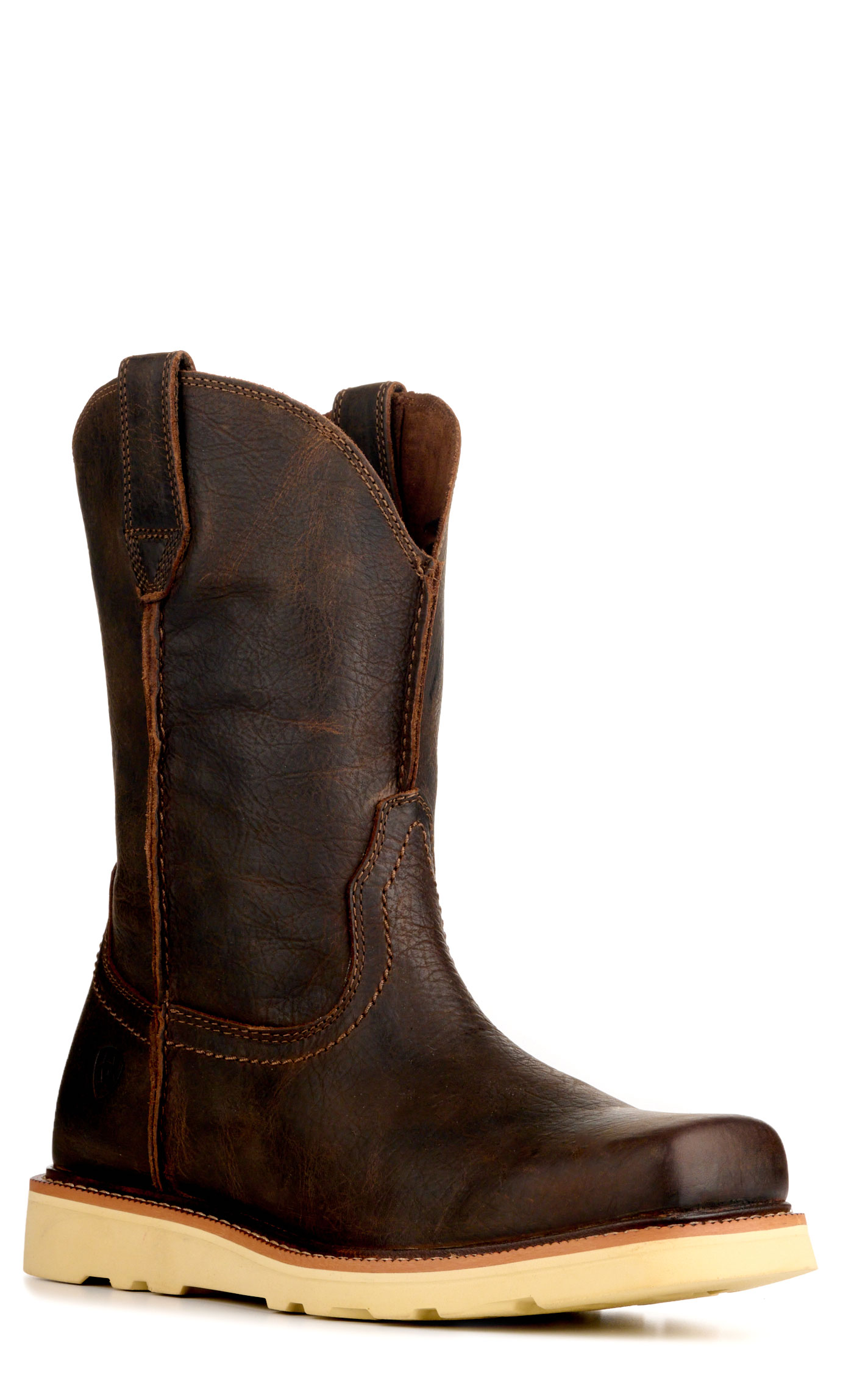 Ariat Men’s Rambler Recon Dark Brown Wedge Outsole Square Toe Cowboy Boots - Image 1