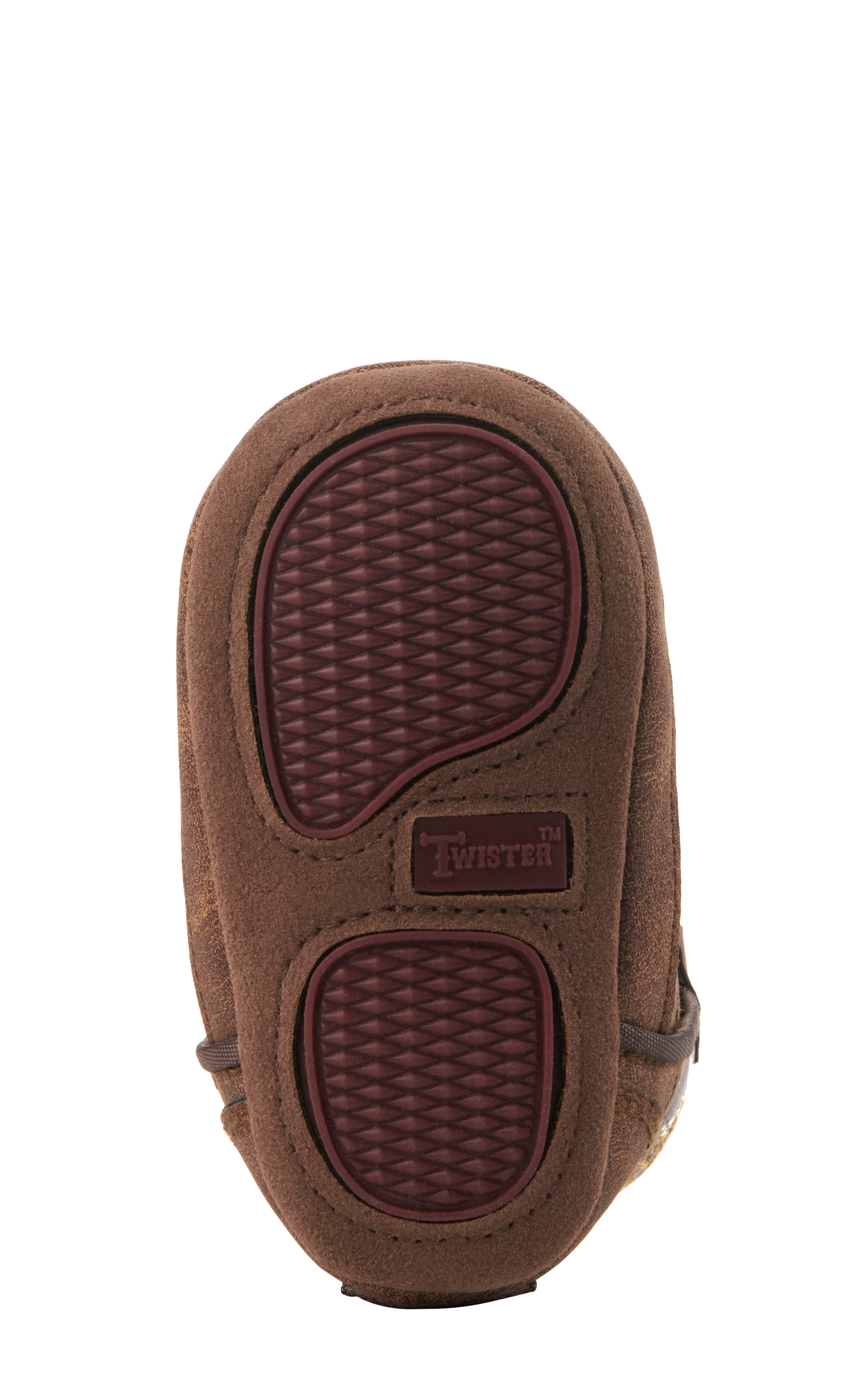 Twister Infant Blake Baby Bucker Tan and Maroon Western Booties - Image 1