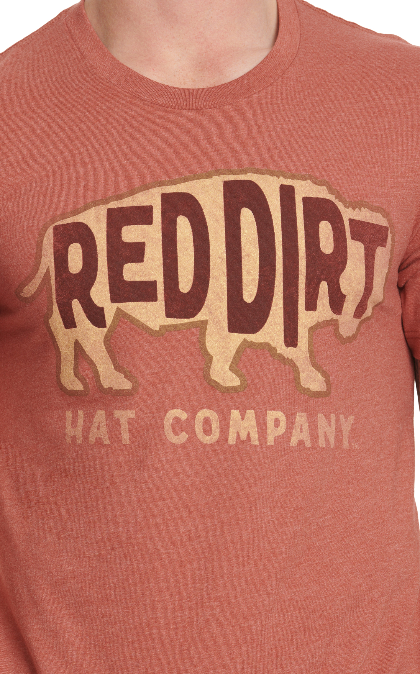 Red Dirt Hat Co. Men's Red Clay Buffalo Logo Graphic T-Shirt - Image 1