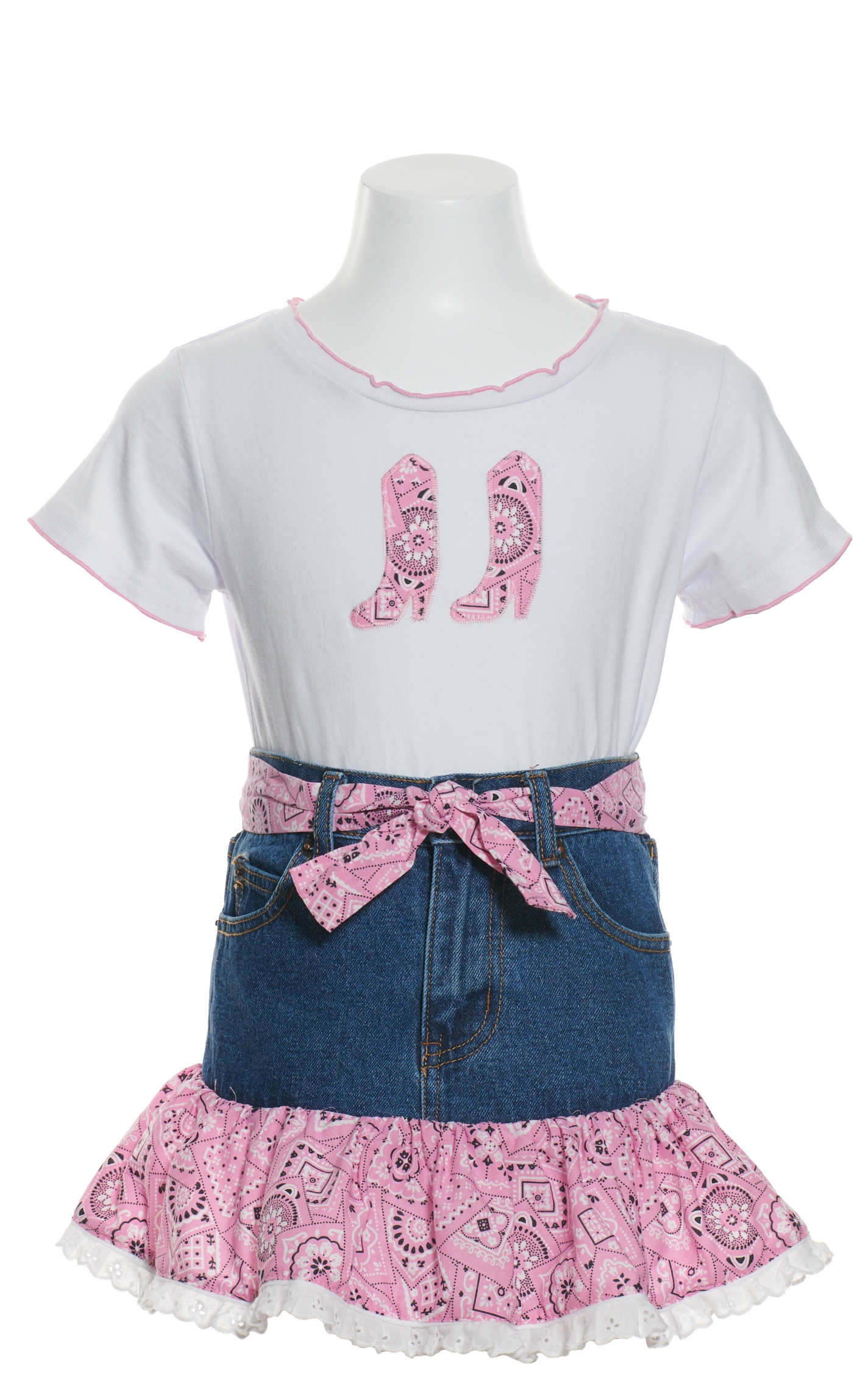 Kiddie Korral 2 Piece Pink Bandanna Outfit - Image 1