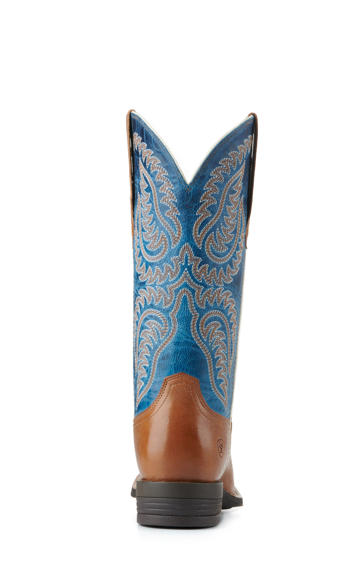 Ariat Women's Cattle Caite Peanut and Blue Stretchfit Wide Square Toe Cowboy Boots - Image 1
