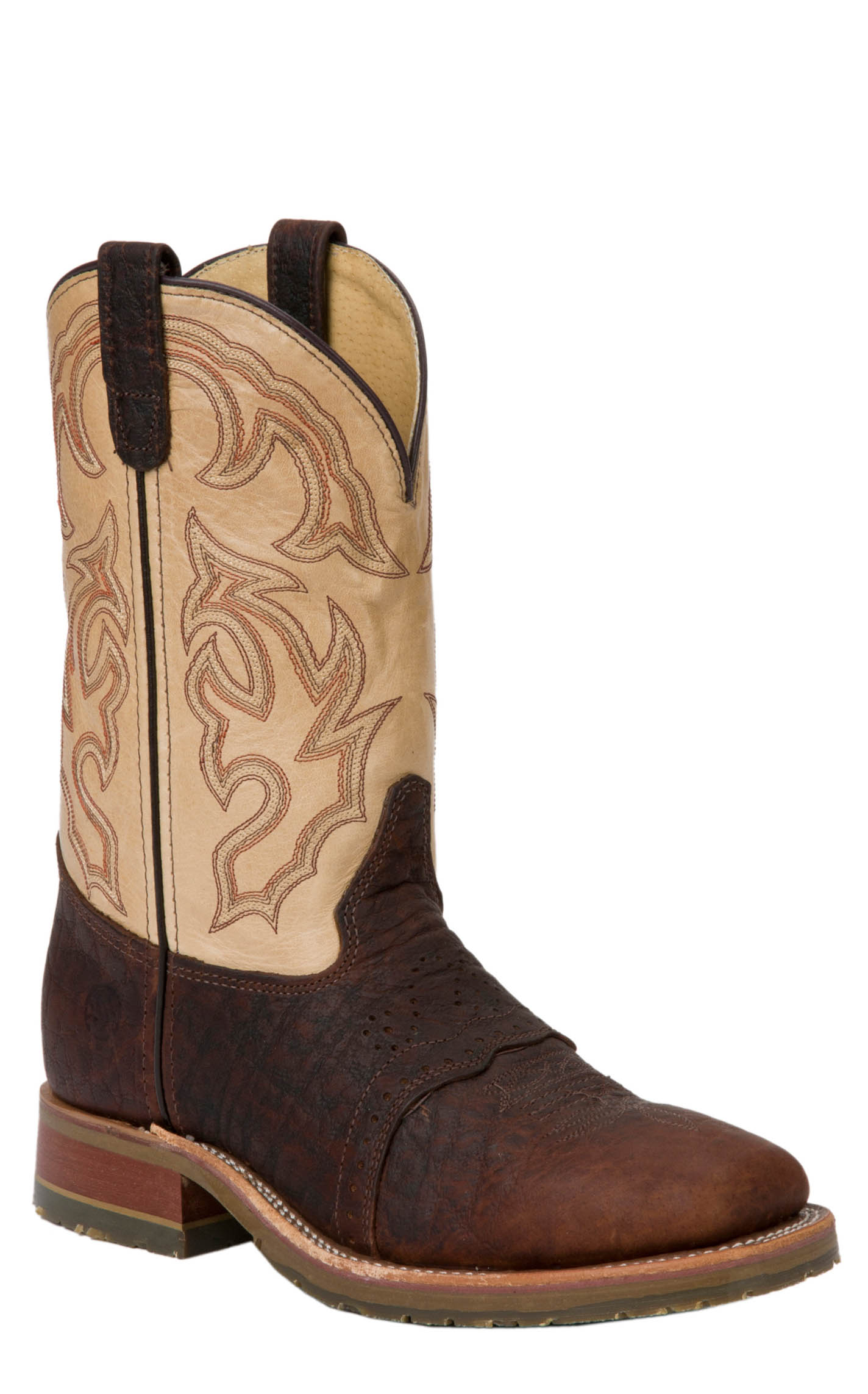 Double H Men's ICE Collection Graham Brown Bison and Taupe Wide Square Steel Toe Work Boot - Image 1