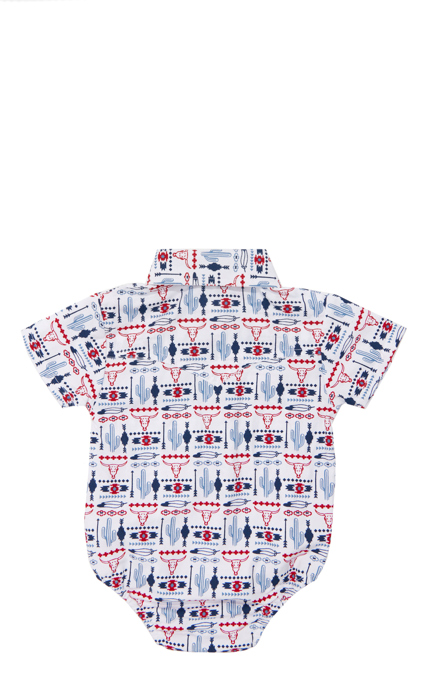Rafter C Infant Boy's Red & Navy Skull Print Onesie - Image 1