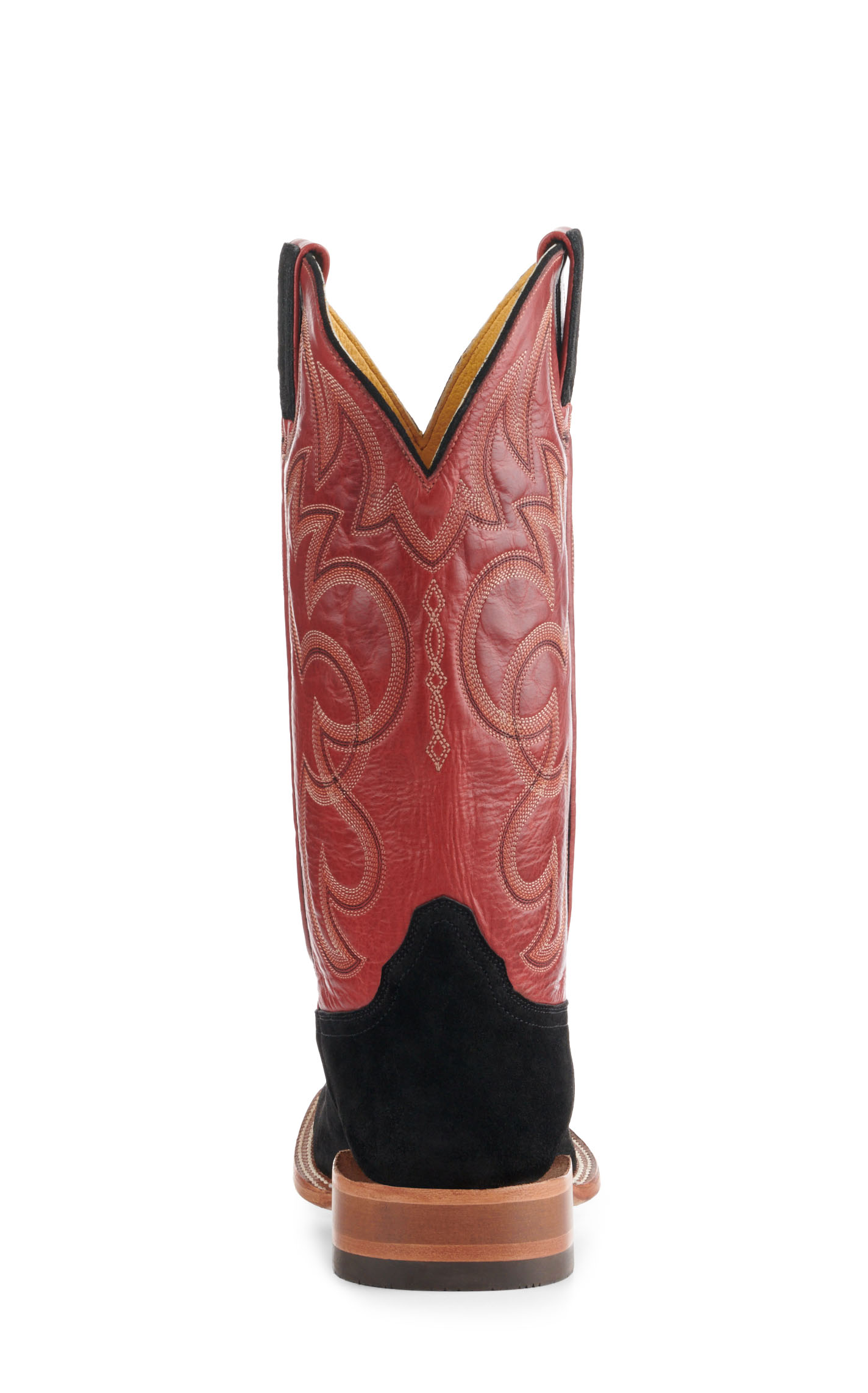 Cavender's Men's Endurance Red and Black Roughout Wide Square Toe Cowboy Boots - Image 1