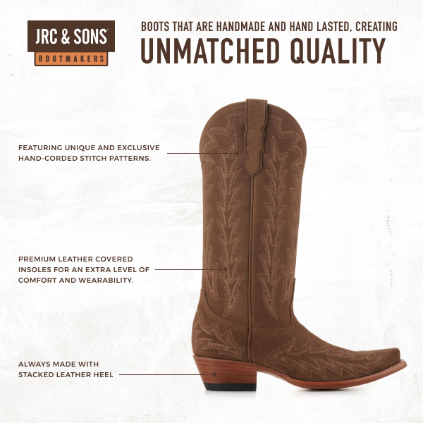 JRC & Sons Women’s McClain Moss Water-Resistant Suede Snip Toe Tall Cowboy Boots - Image 1