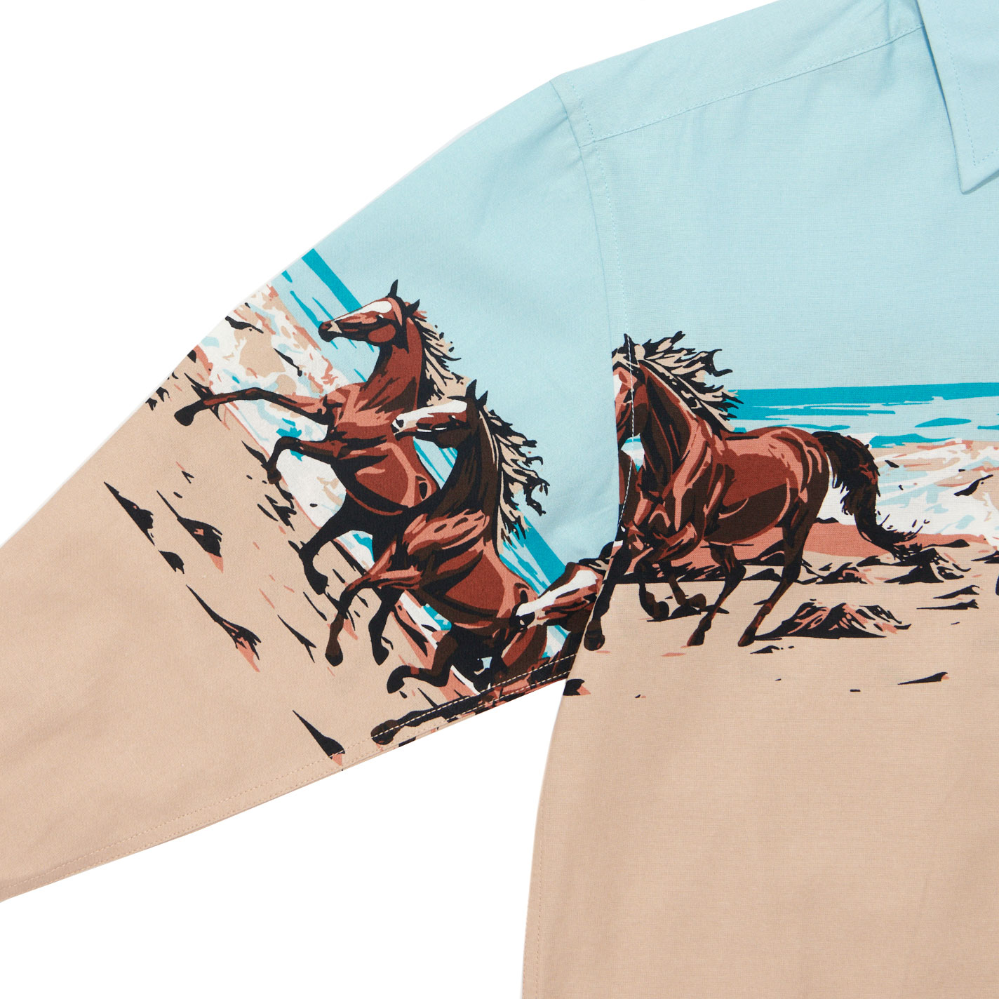 Panhandle Slim Boy's Tan Horse Border Western Shirt - Image 1