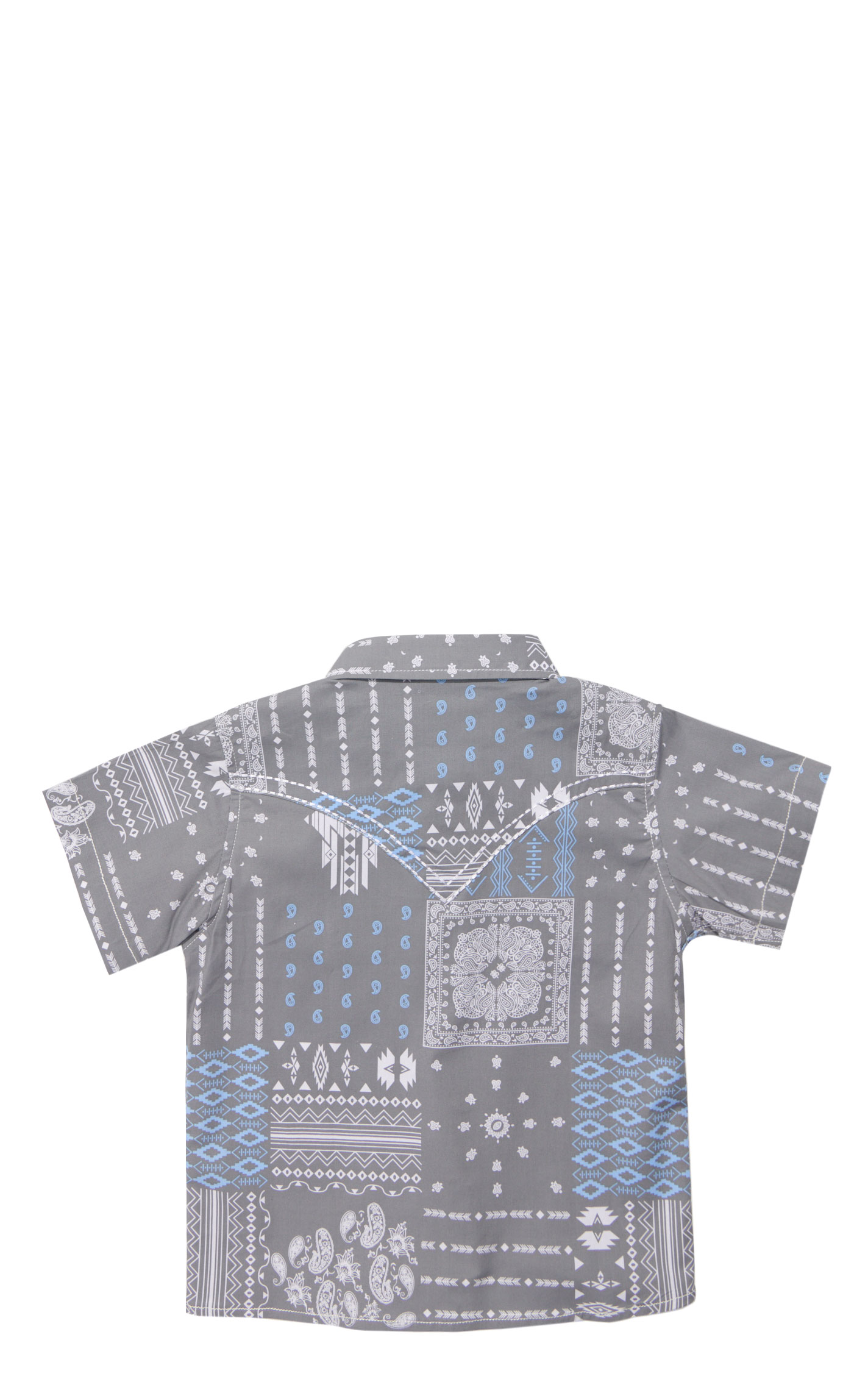 Cowboy Hardware Toddler Boy's Gray Aztec Bandana Print Shirt - Image 1