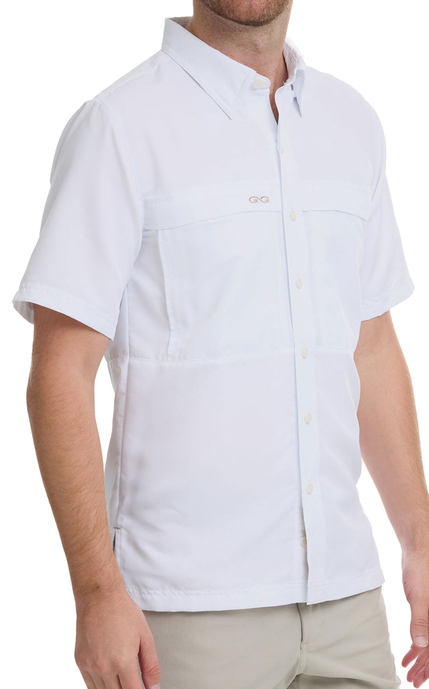 GameGuard Outdoors Men's White MicroFiber Fishing Shirt - Image 1