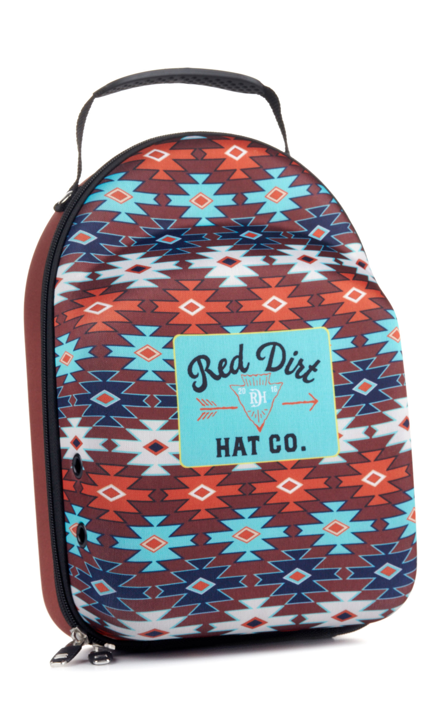 Red Dirt Hat Company Burgundy & Turquoise Aztec Print Cap Carrier - Image 1