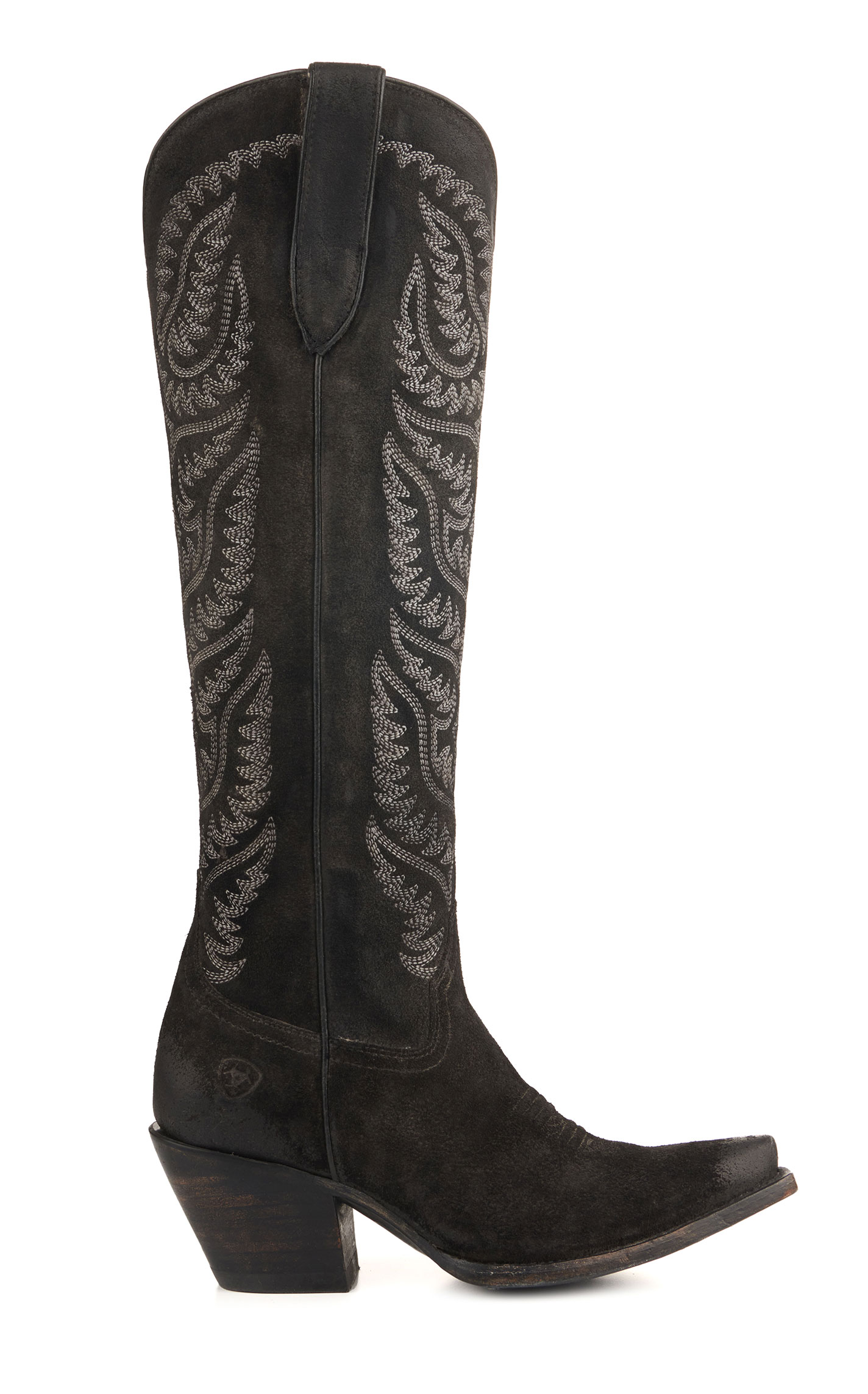Ariat Women's Laramie Black Suede StretchFit Snip Toe Tall Cowboy Boots - Image 1