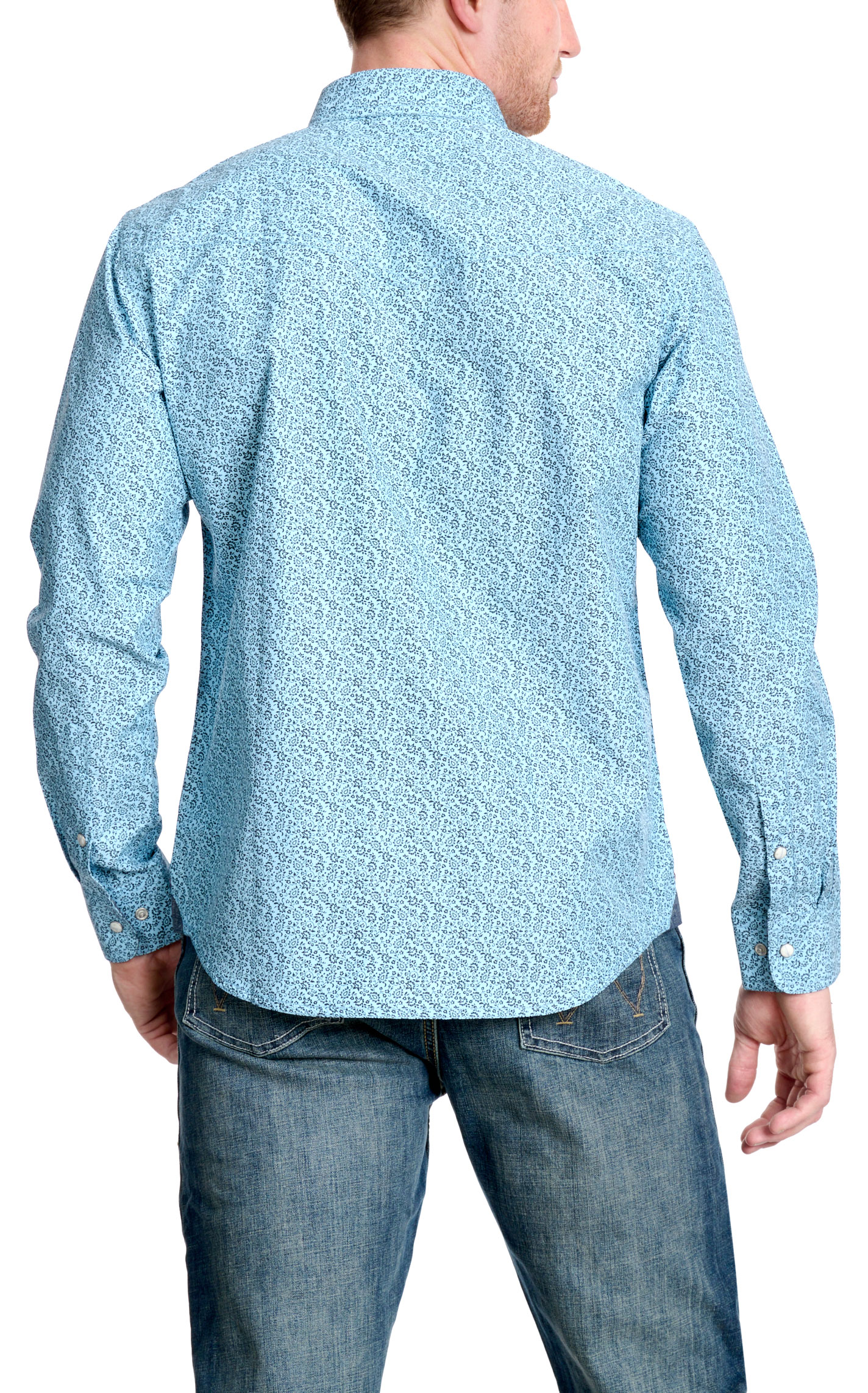 Rafter C Men's Red Dirt Collection Turquoise Floral Western Shirt - Image 1