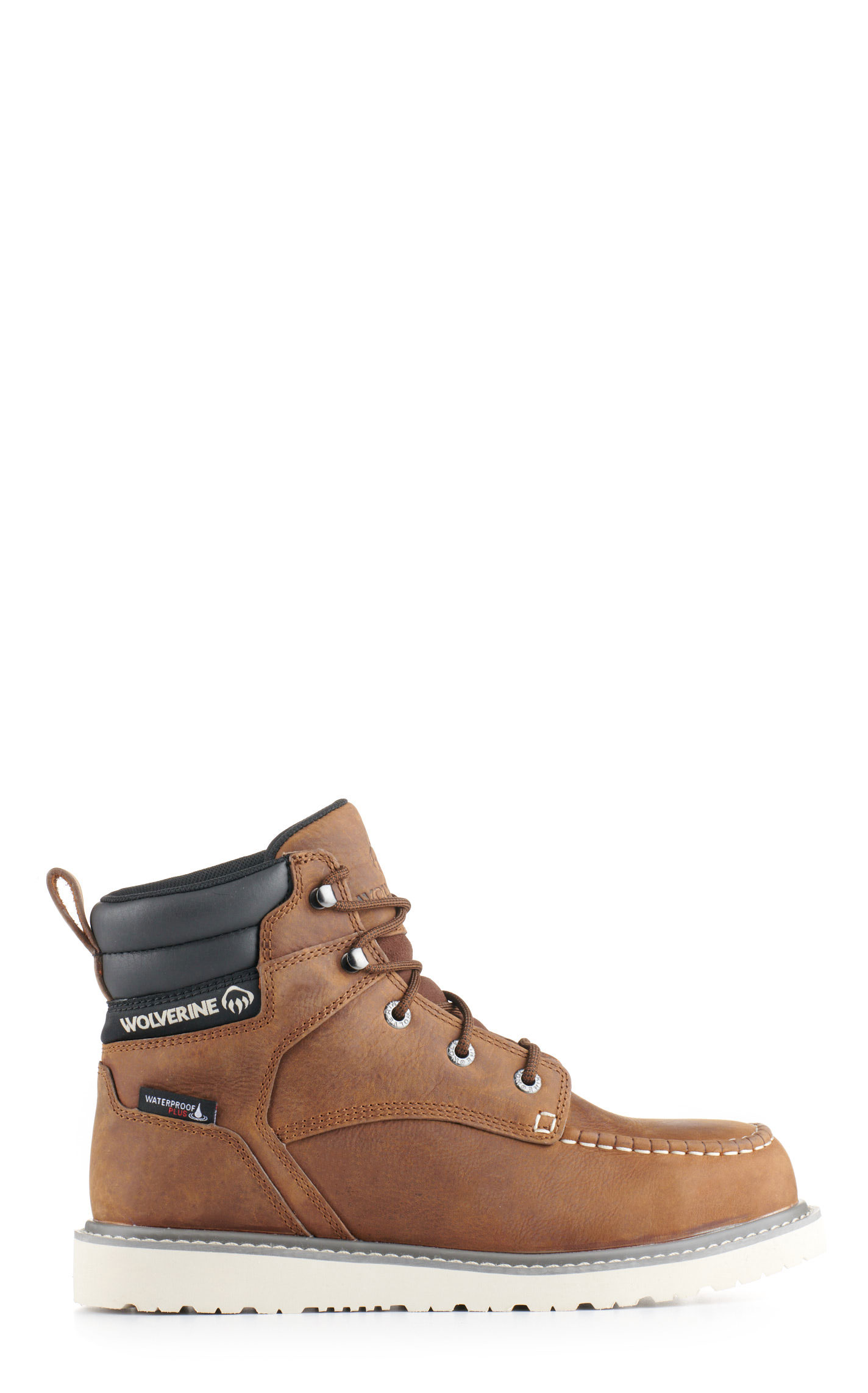 Wolverine Men's Tradesman Sudan Brown Waterproof Moc Toe Wedge Work Boots - Image 7