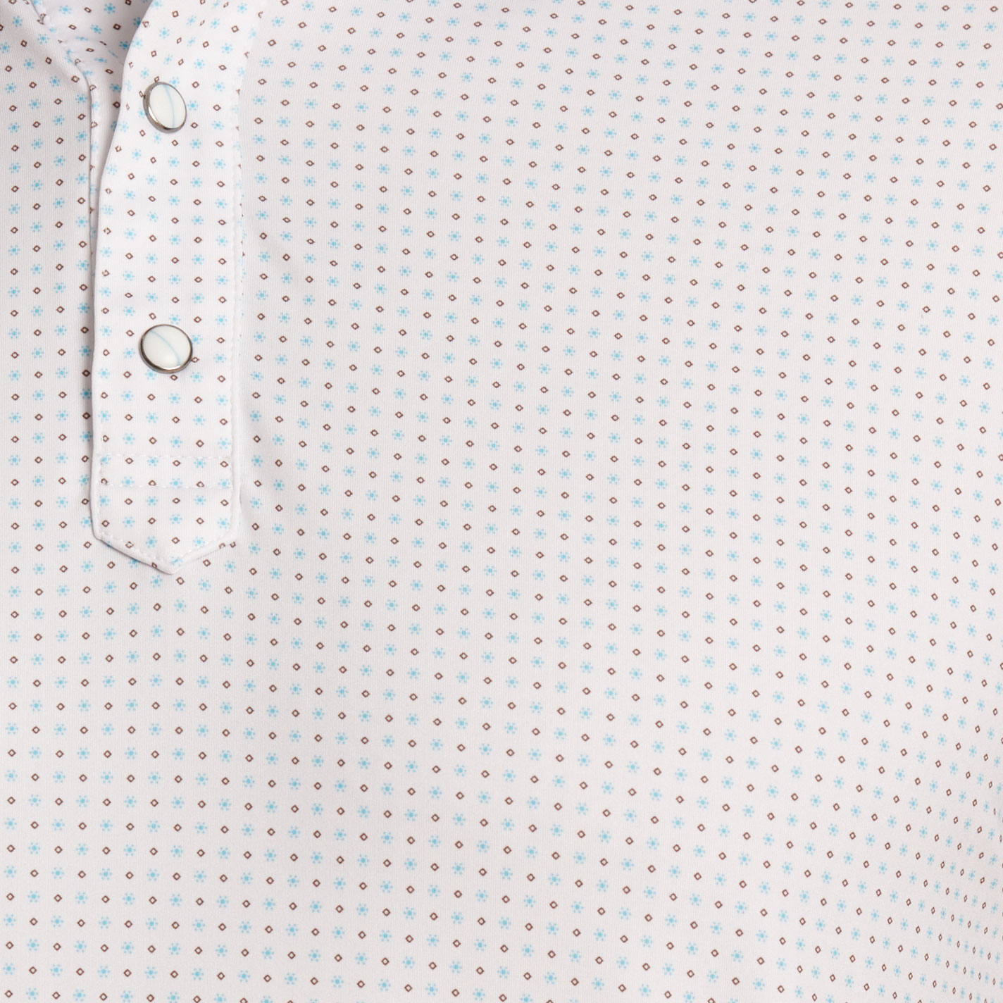 Rafter C Men’s May White Geo Print Polo Shirt - Image 1