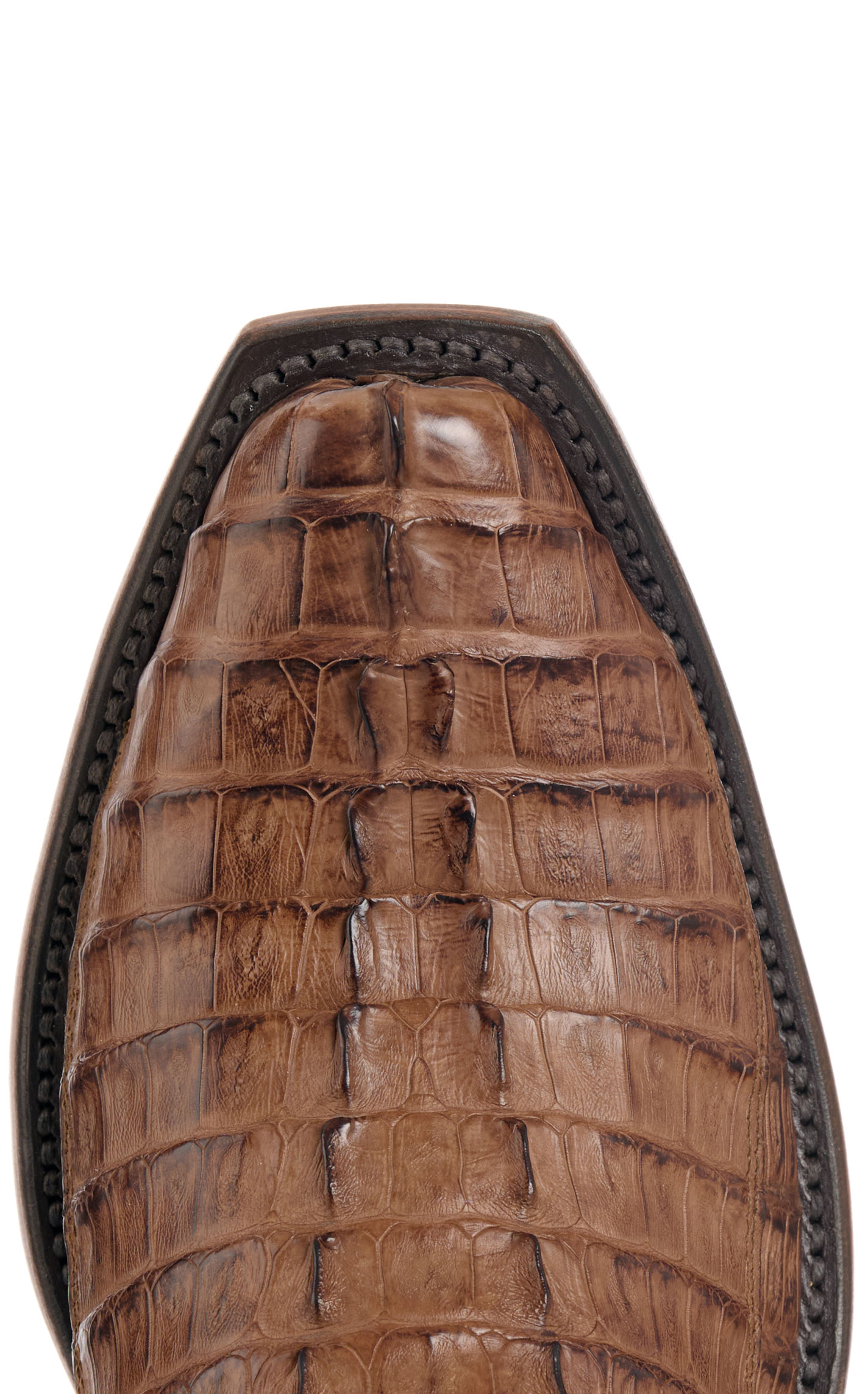 Lucchese Men's Tawny Franklin Hornback Caiman Leather Narrow Square Toe Boots - Image 1