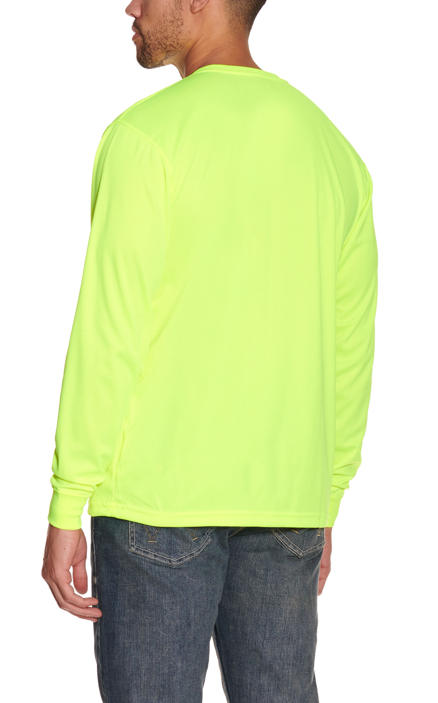 Carhartt Men's Force Lime Color Enhanced Long Sleeve Work T-Shirt - Image 1