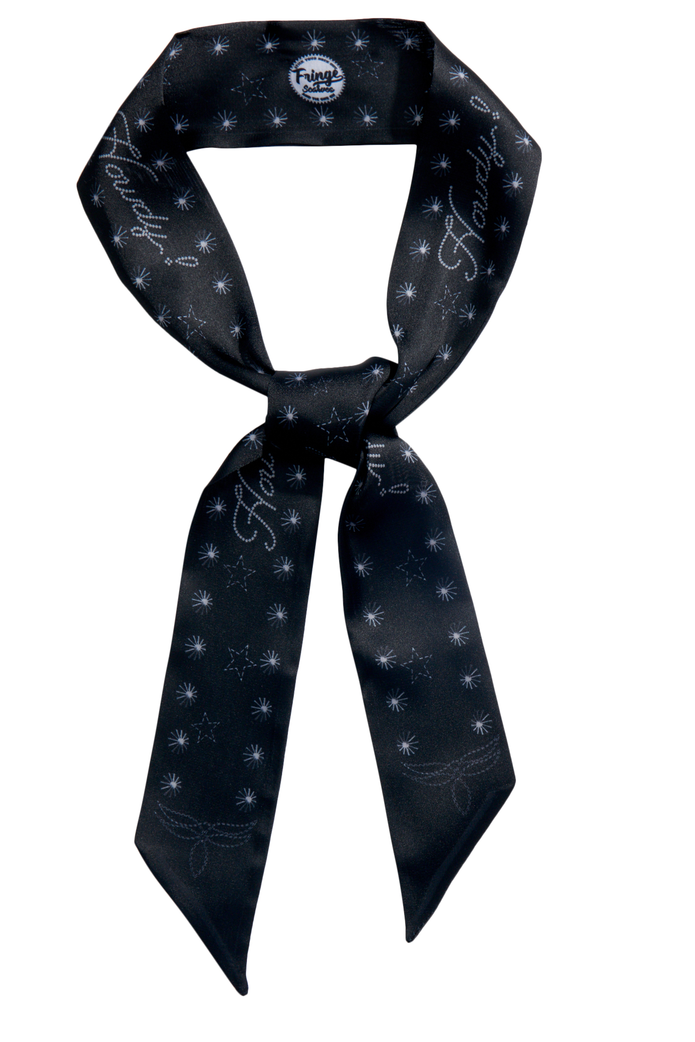 Fringe Scarves Black & Howdy & Studs Print Twilly - Image 1