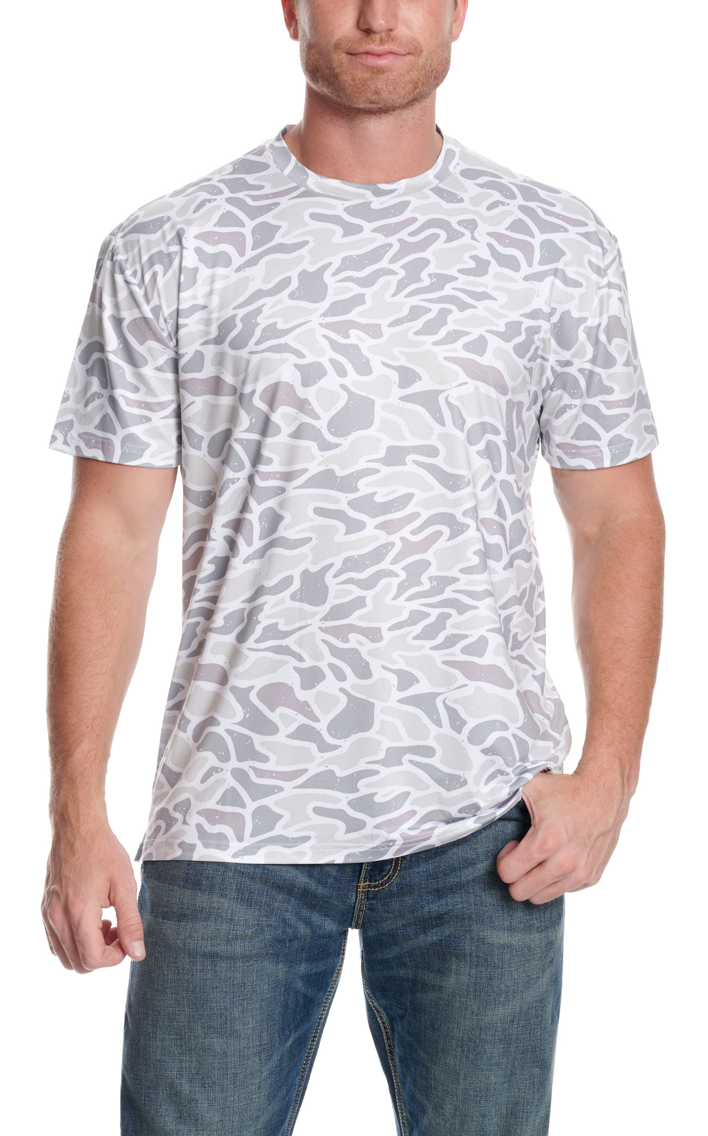 Burlebo Men's White Camo Go To Tee Performance T-Shirt - Image 1