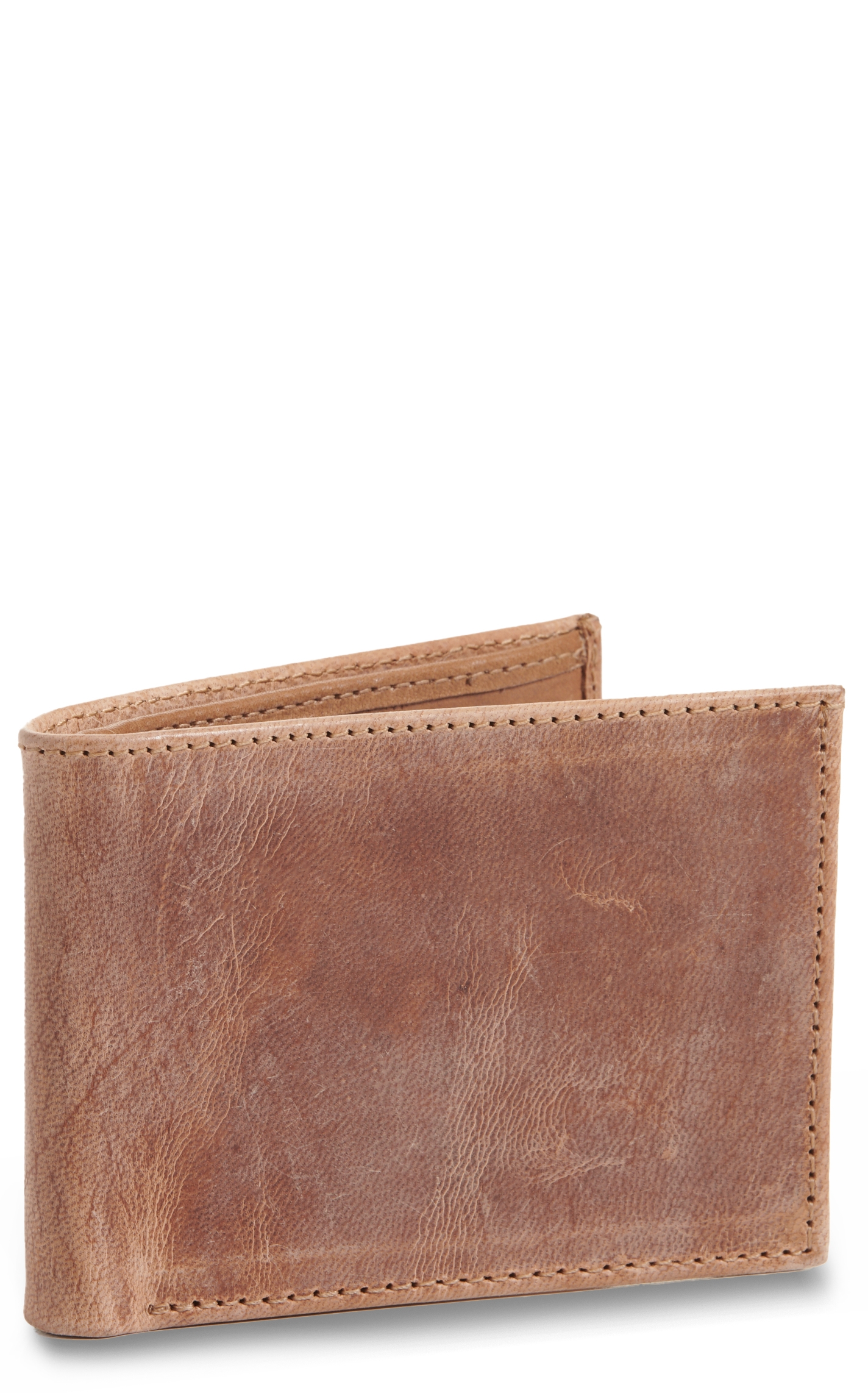 JRC & Sons Men's Peanut Brittle Mad Dog Goat Leather Bifold Wallet - Image 1