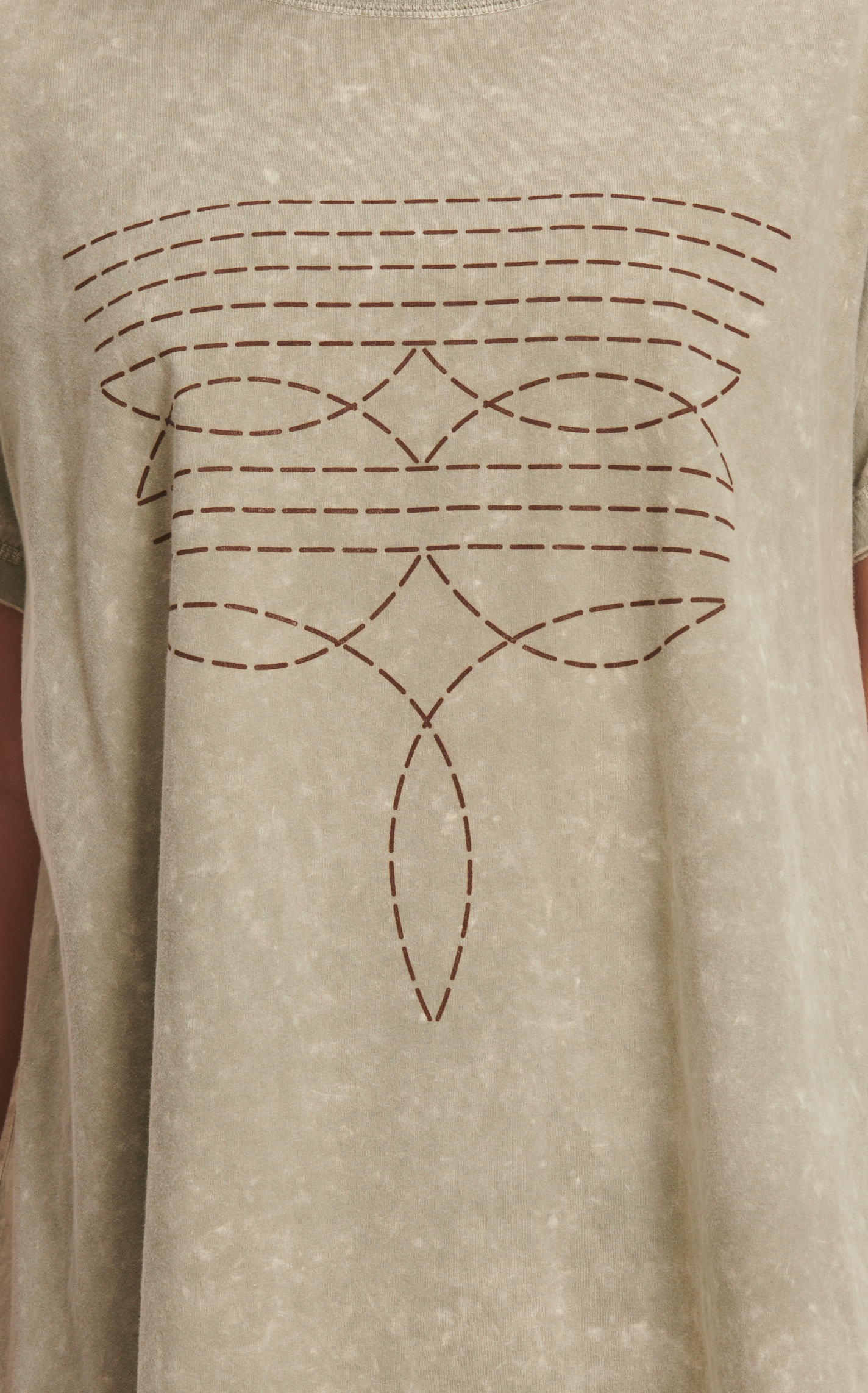 Zutter Women's Taupe Stone Boot Stitch Graphic Tunic - Image 1