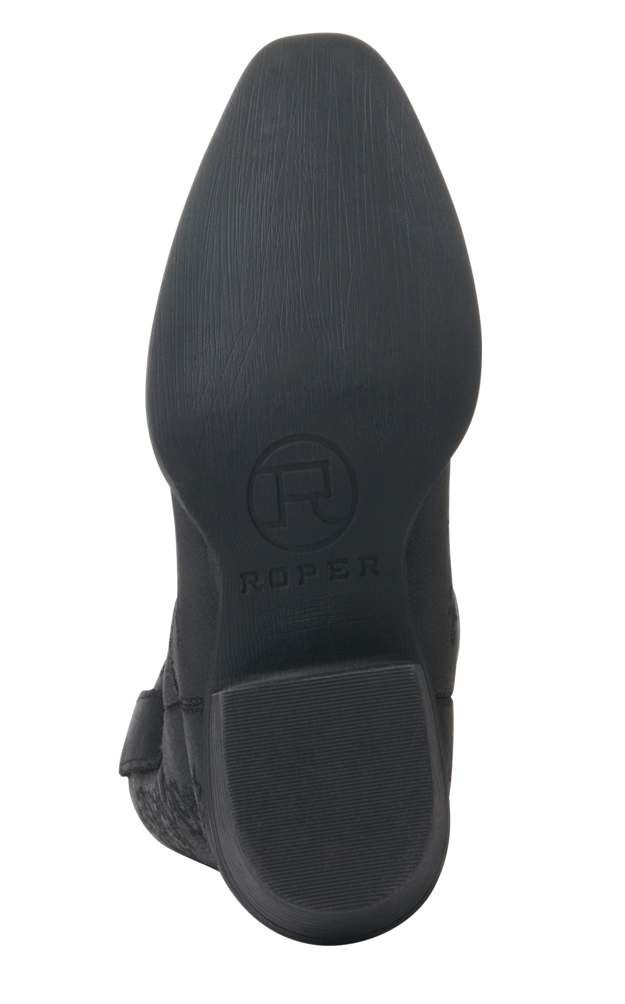 Roper Women's Black with Scroll Embroidery Snip Toe Cowboy Booties - Image 1