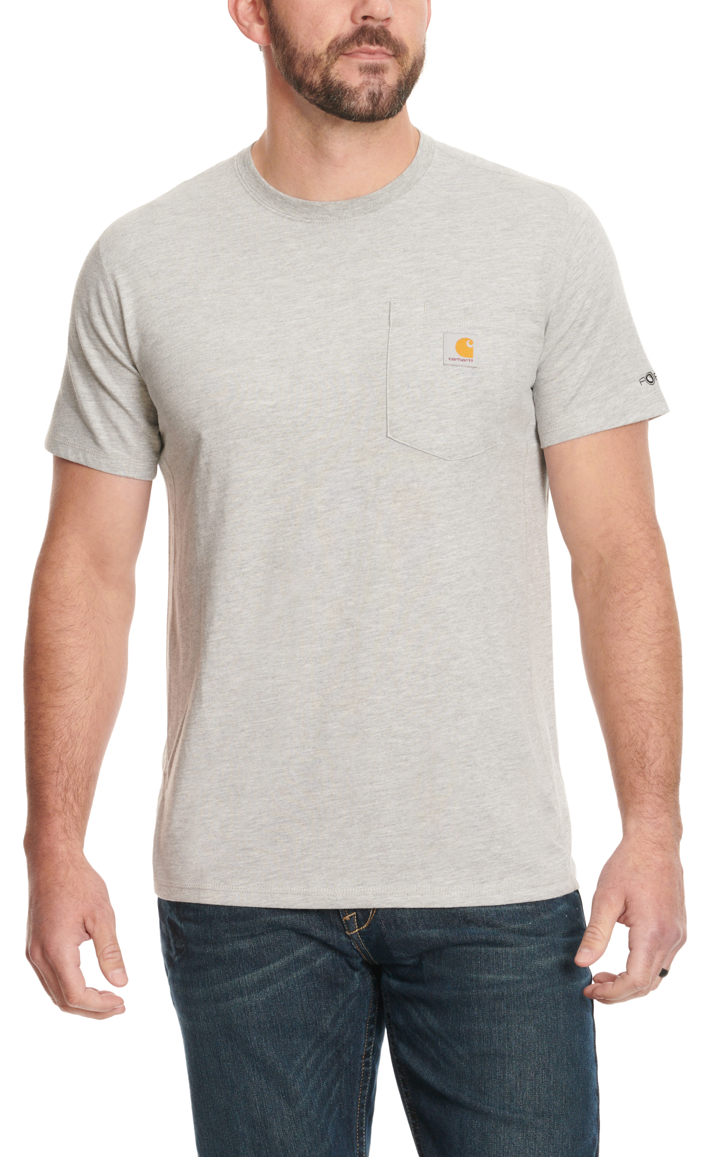 Carhartt Men's Force Heather Gray Work Pocket T-Shirt - Image 1
