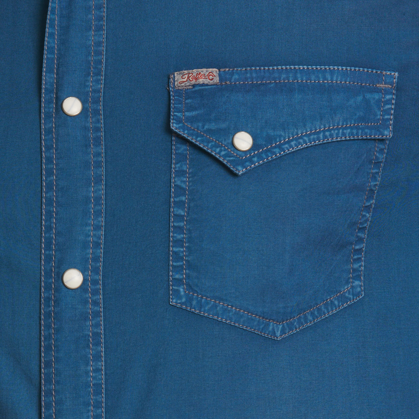 Rafter C Men's Solid Blue Stretch Western Shirt - Image 1