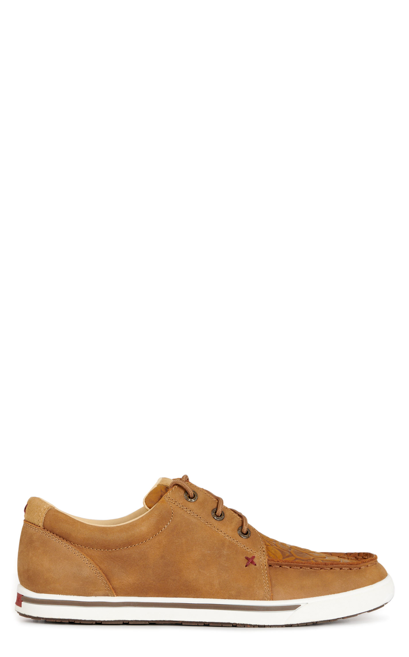 Twisted X Women's Kicks Almond Embossed Floral Print Leather Moc Toe Casual Shoes - Image 1