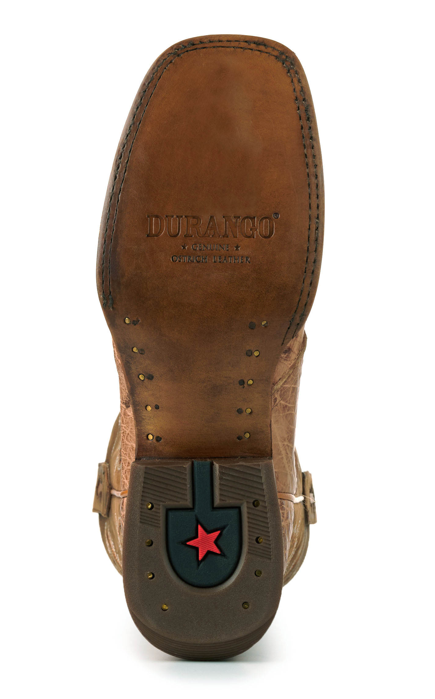 Durango Men's Saddletan Full Quill Ostrich with Saddlevamp Wide Square Toe Exotic Cowboy Boots - Image 1