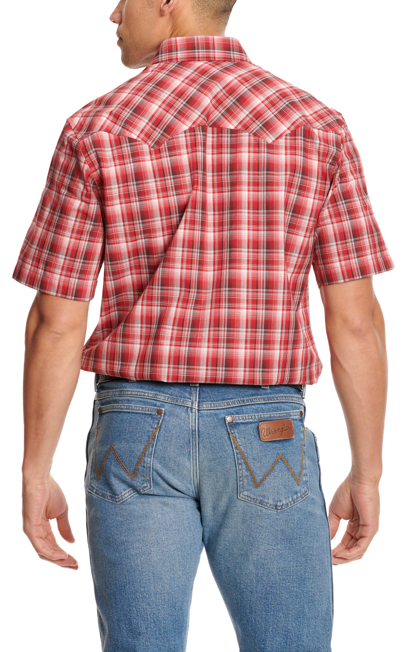 Wrangler Retro Men's Red & Black Plaid Western Shirt - Image 1