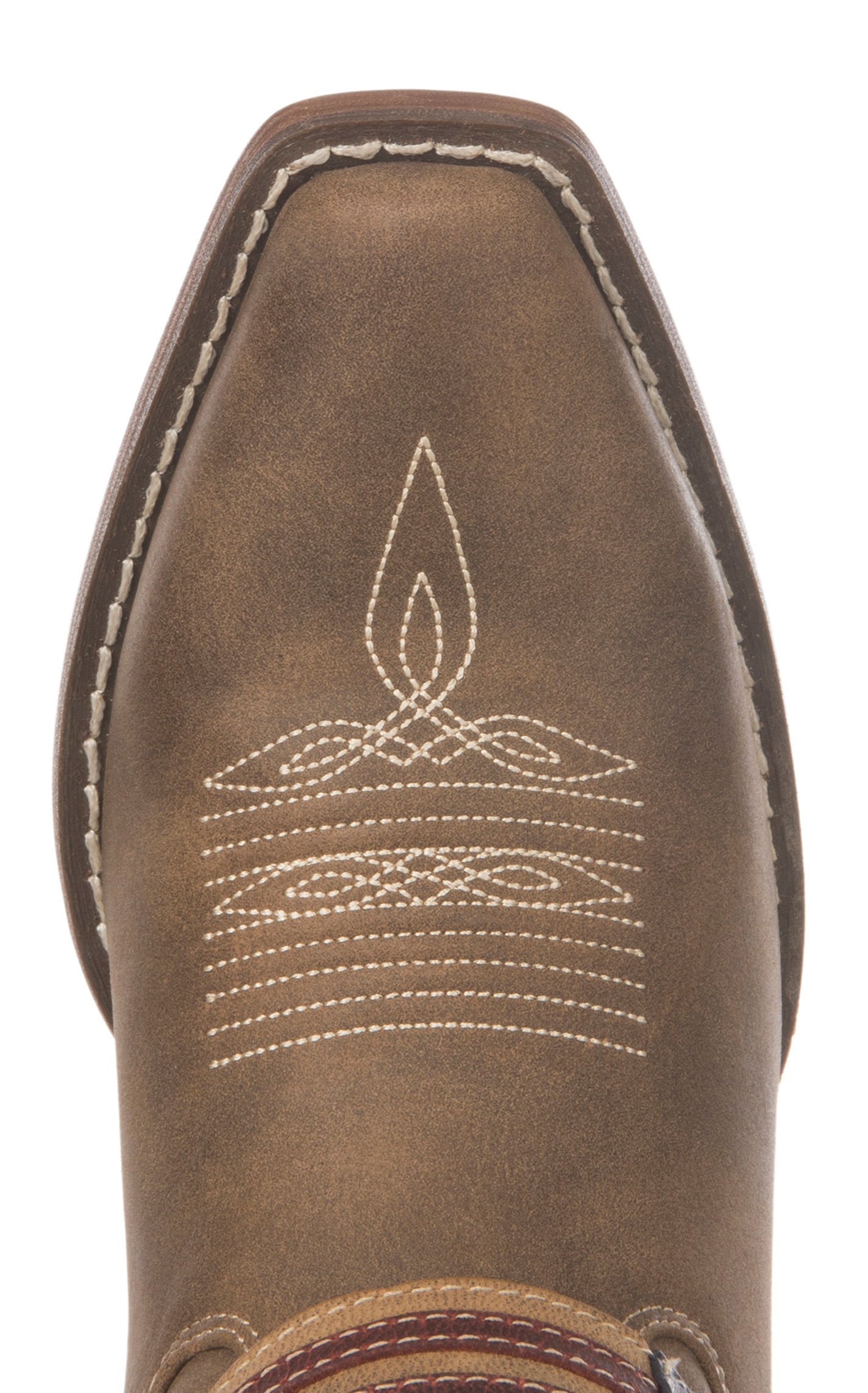 Crush by Durango Women's Brown Khaki Flag Accessory Snip Toe Cowboy Boot - Image 1