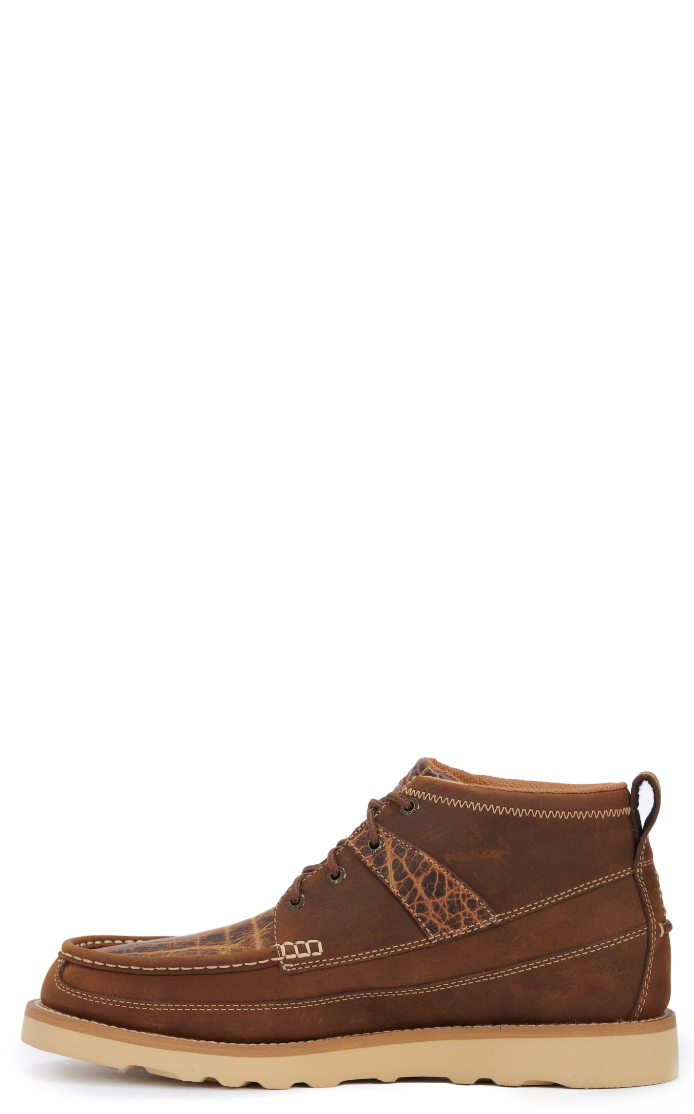Twisted X Men's Distressed Saddle Brown and Cognac CellSole Wedge Lace Up Casual Shoe - Image 1