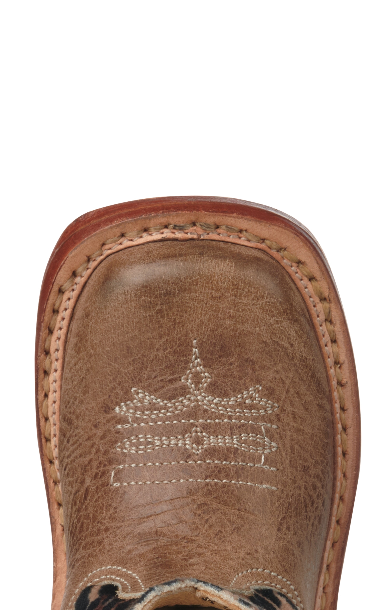 Roper Infant Cowbaby Tan and Cheetah Print Square Toe Cowboy Boots - Image 1